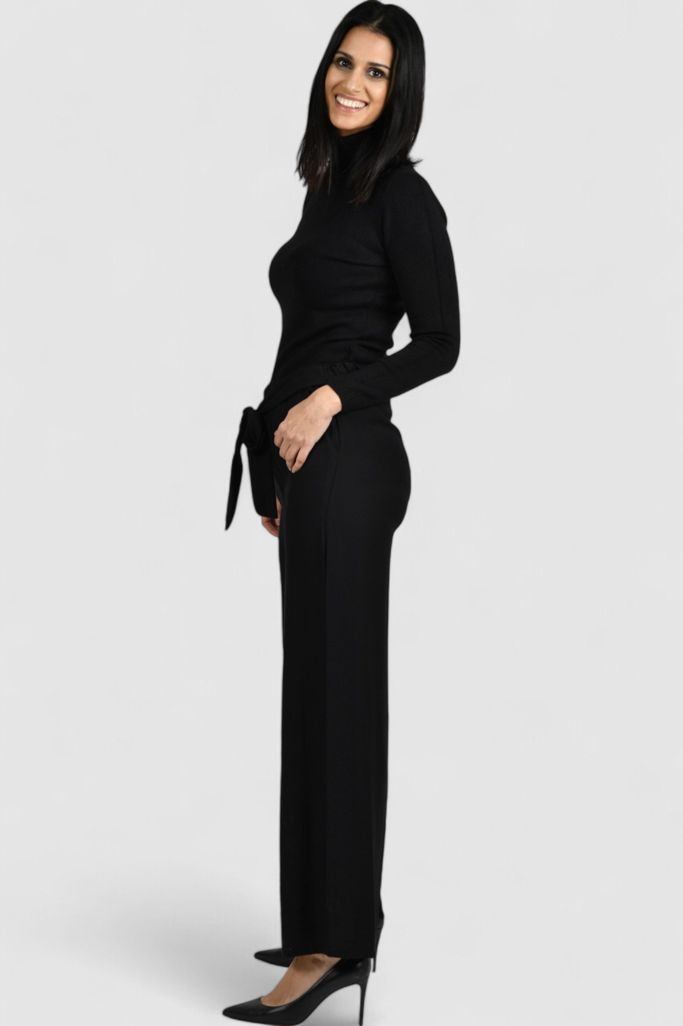 Ženske crne modne hlače Isadora