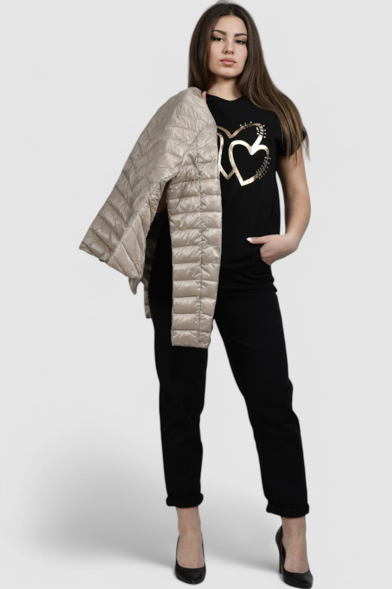 Ženska bež kratka jakna Clarita