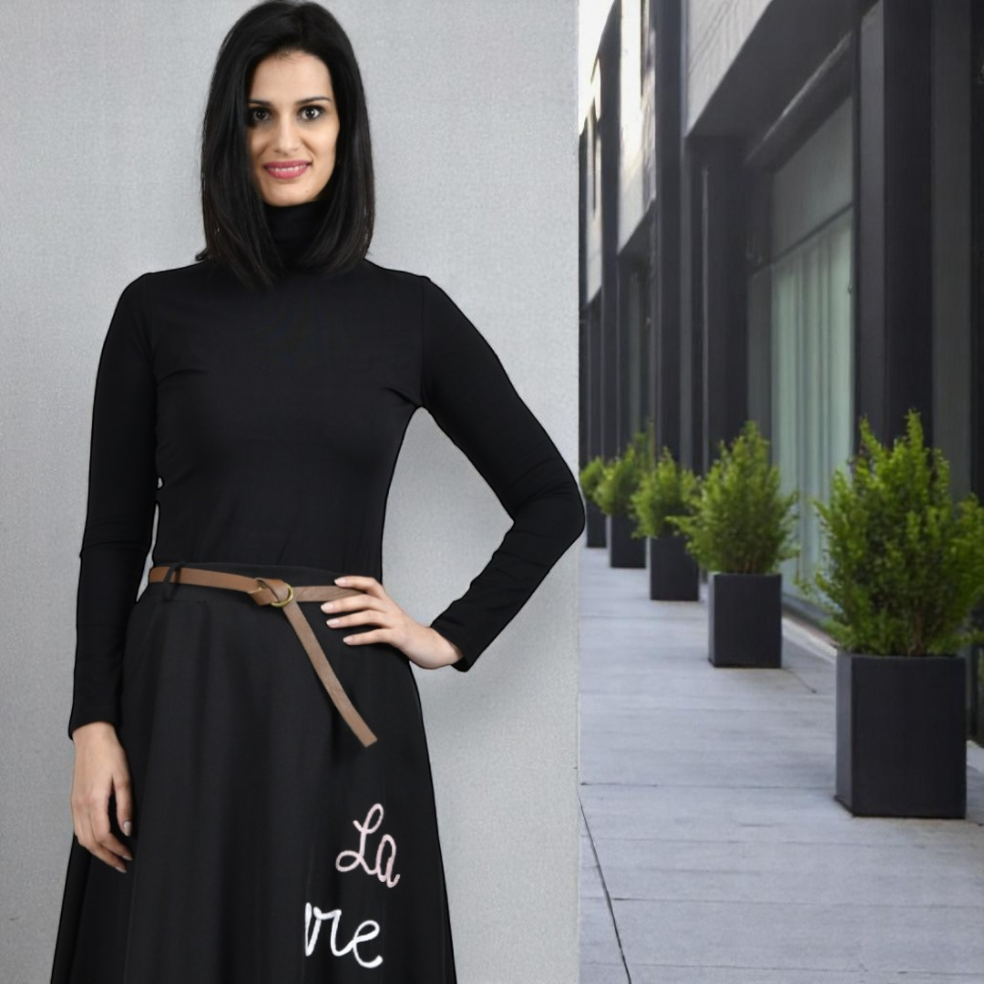 Ženska crna dolčevita dugi rukav Calista