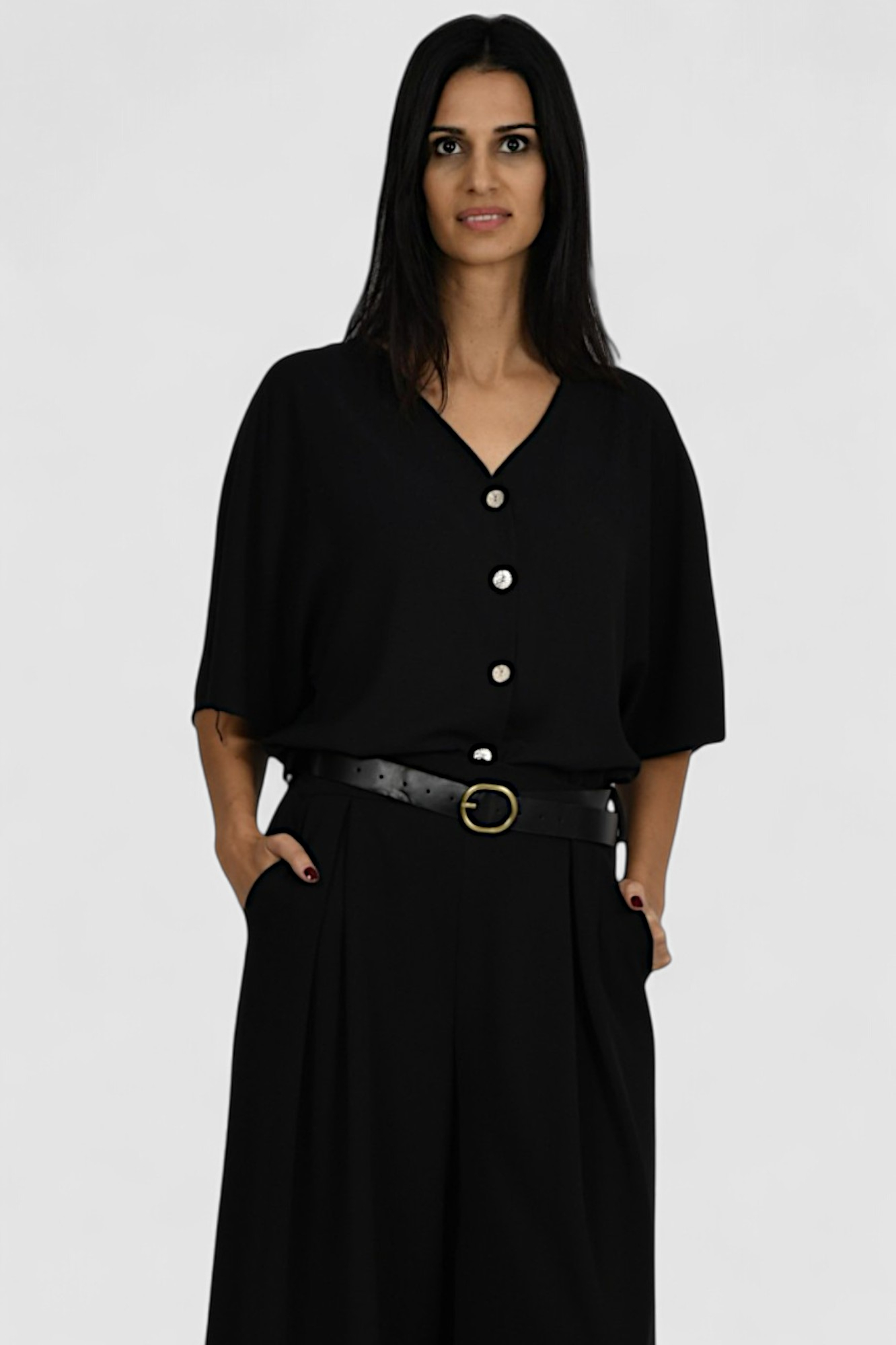 Ženska crna elegantna košulja Ivelisse