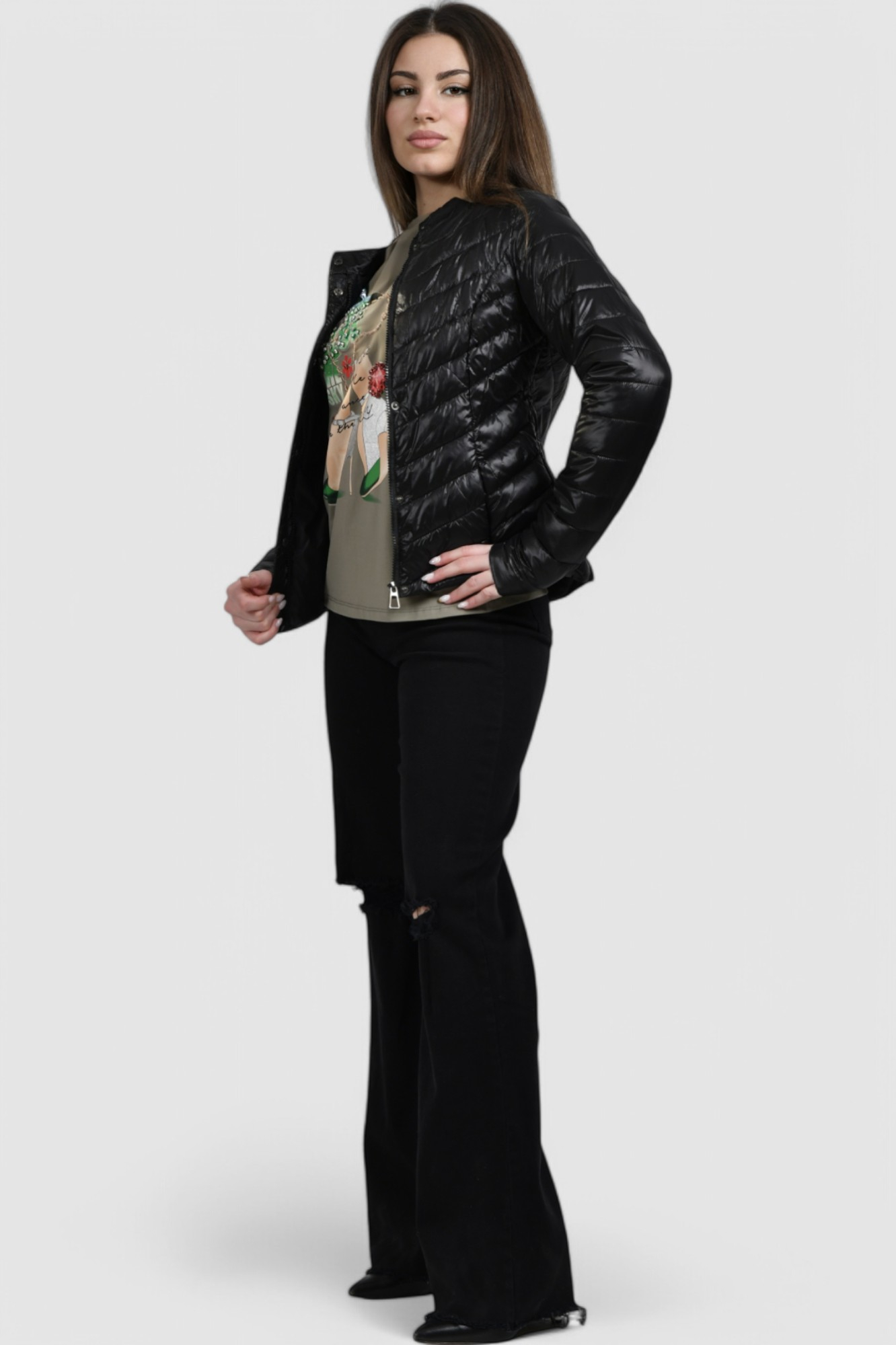 Ženska crna kratka jakna Clarita