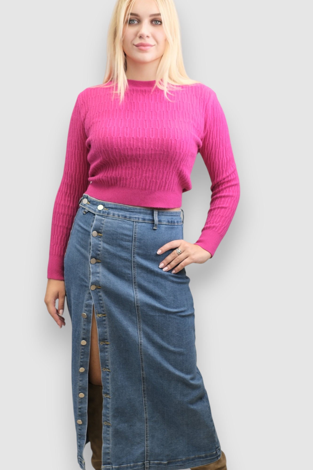 Ženski rozi lagani džemper Stella