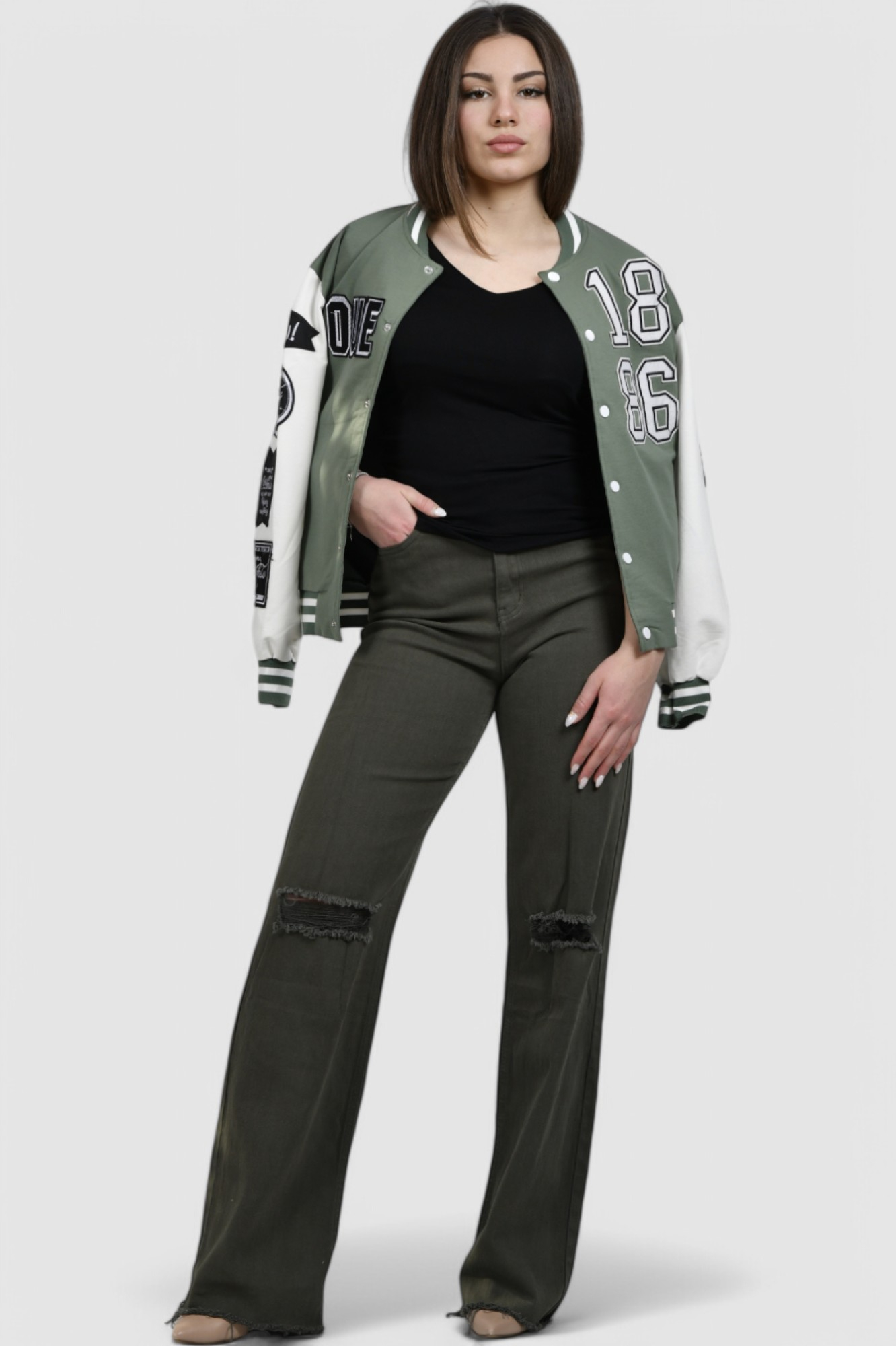 Ženska zelena kratka jakna Aspen