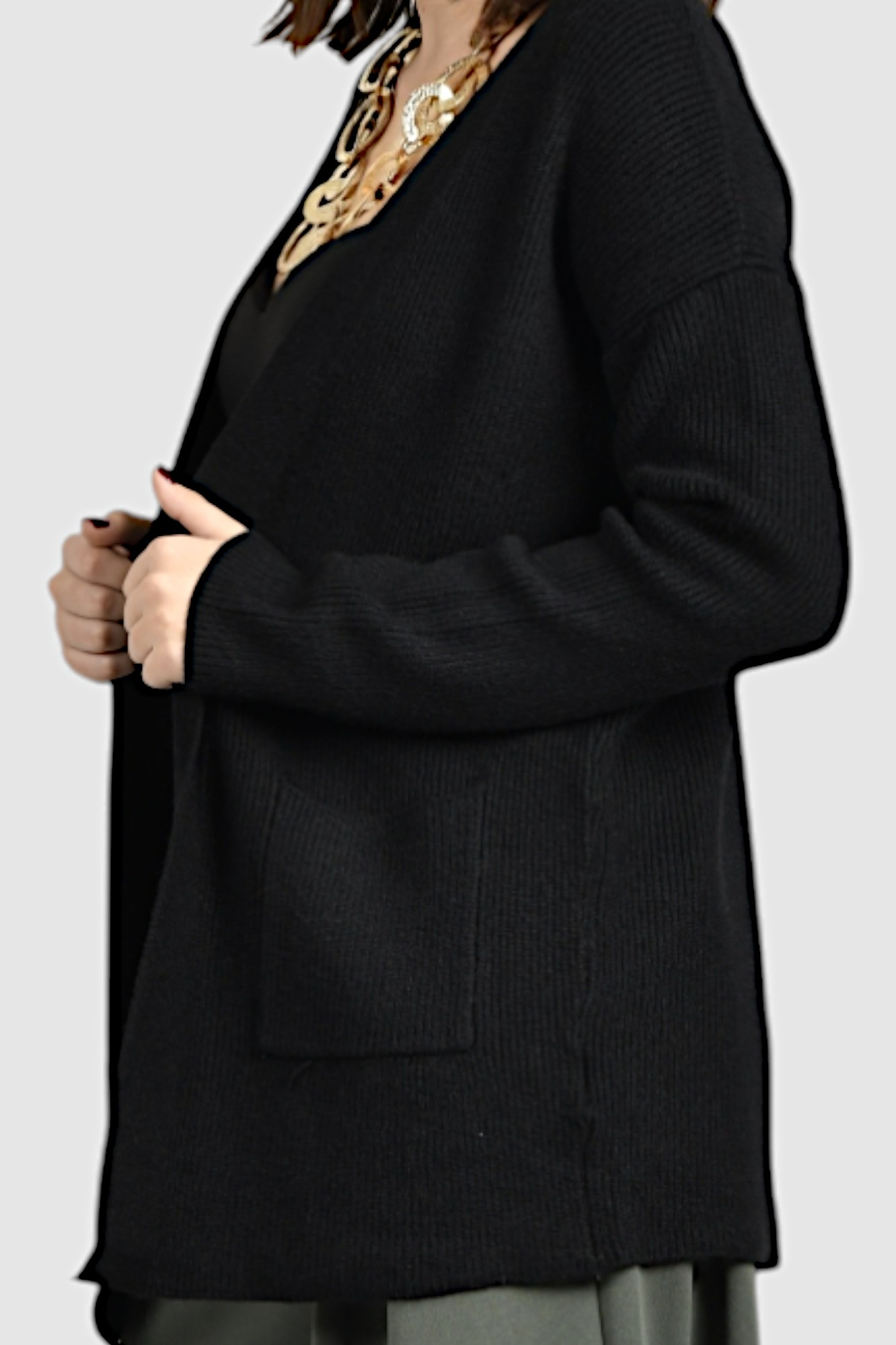 Ženski crni kratki kardigan Jossie