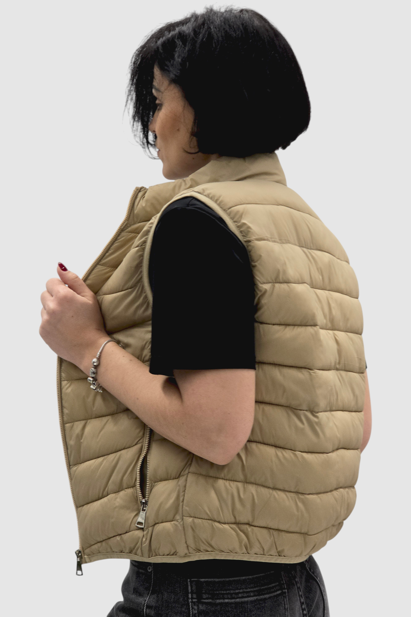 Ženski bež kratki prsluk Felicity