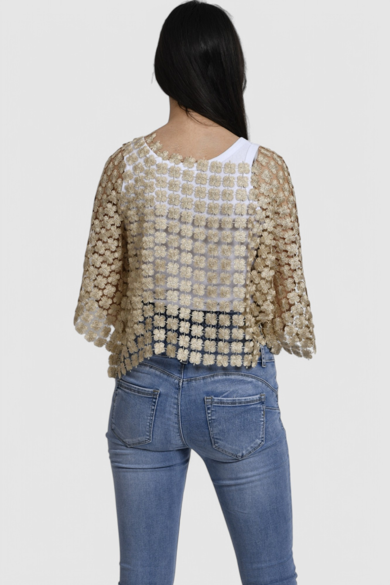 Ženski zlatni party top Elodiie