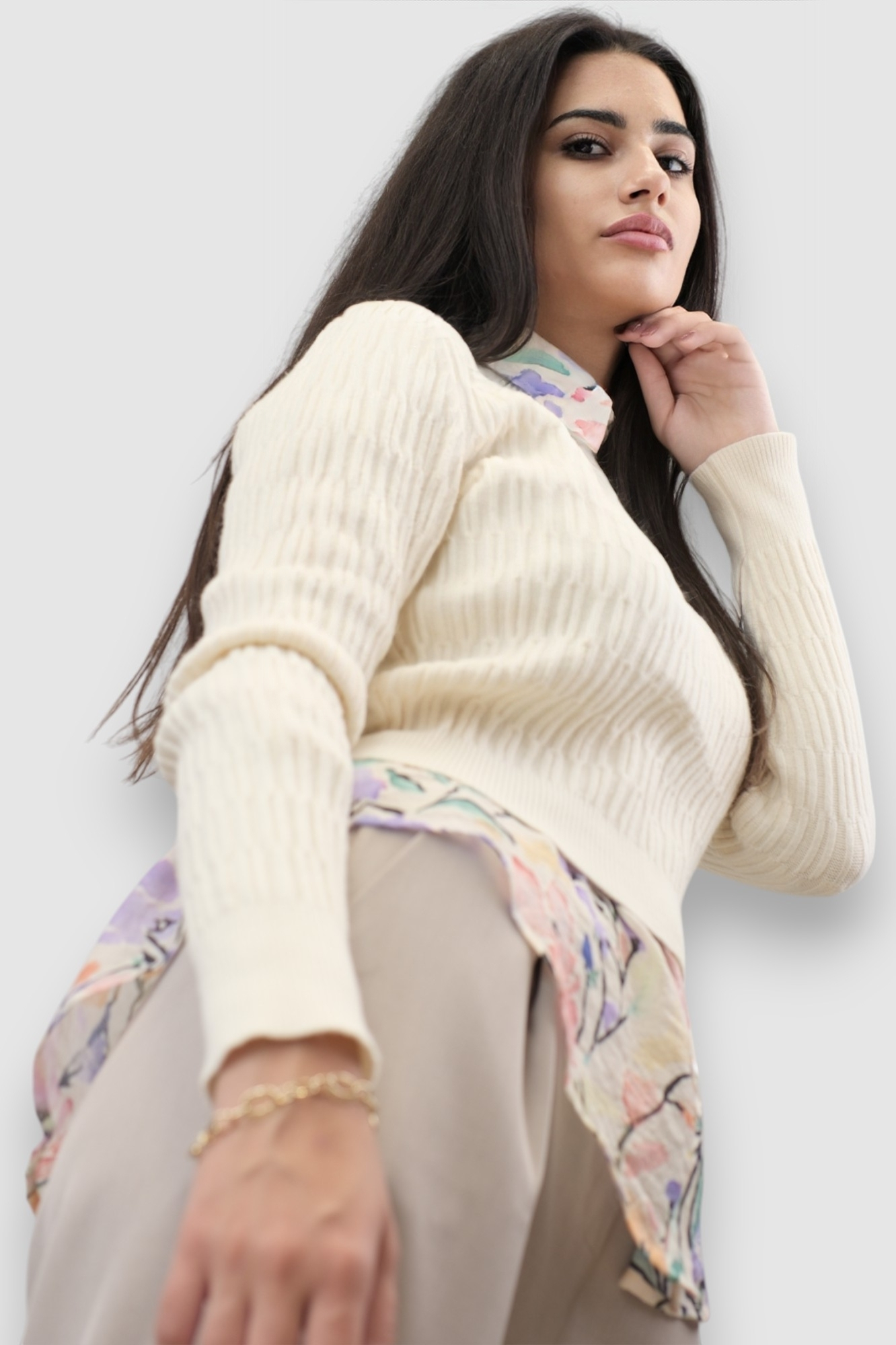 Ženski bijeli lagani džemper Stella