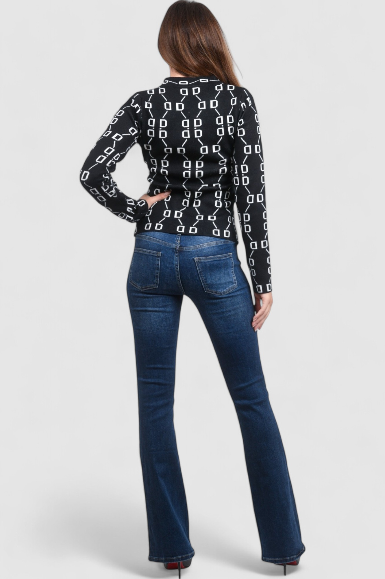 Ženski crni lagani džemper Ameli