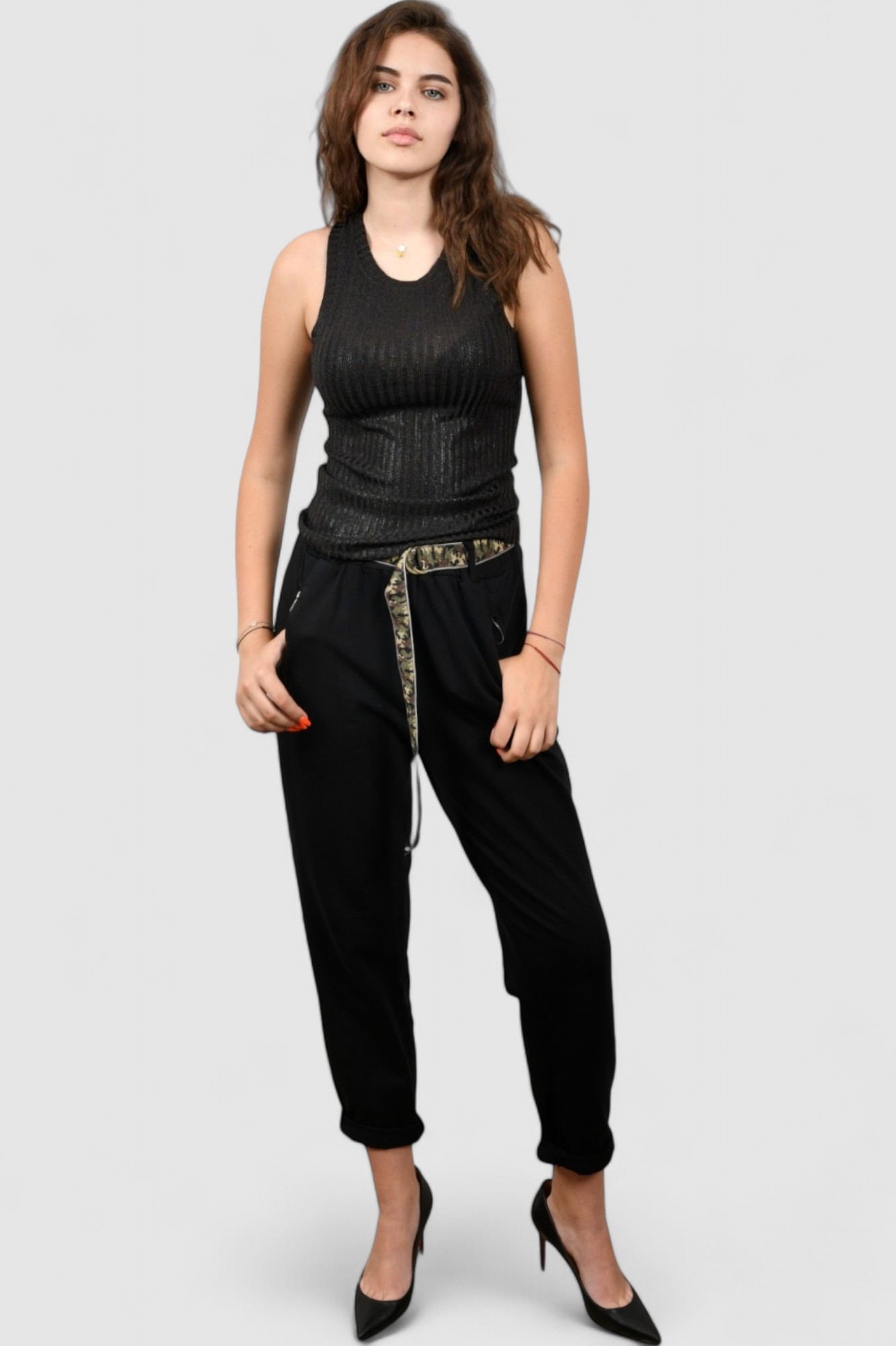 Ženska crna majica bez rukava Selena