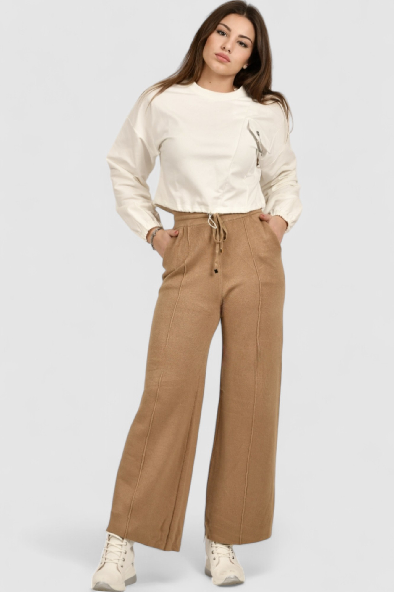 Ženski bež donji dio trenirke Denim