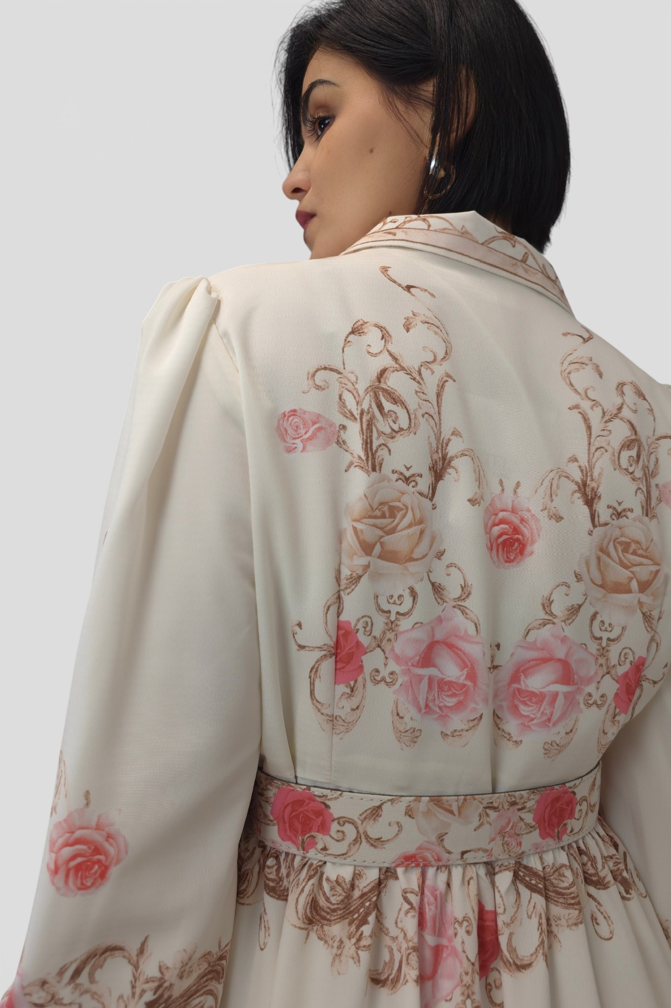 Bež elegantna haljina Monica u francuskom vintage stilu