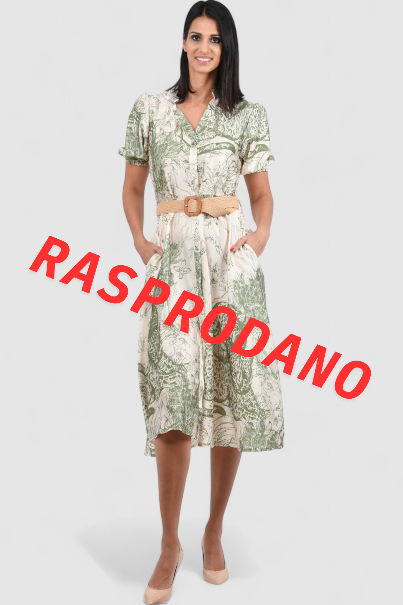 Ženska zelena elegantna haljina Gabriella