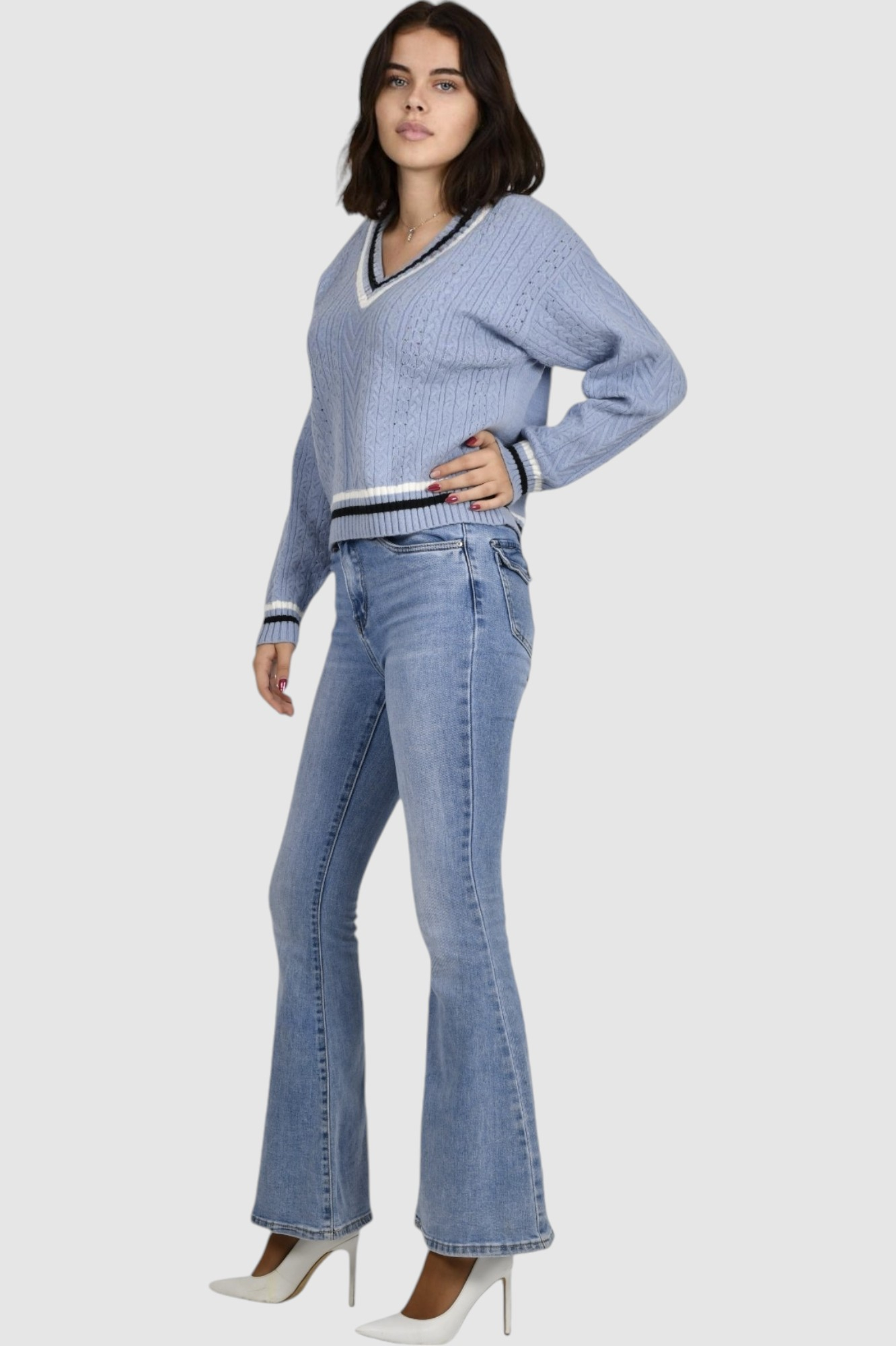 Ženski plavi lagani džemper Baylee