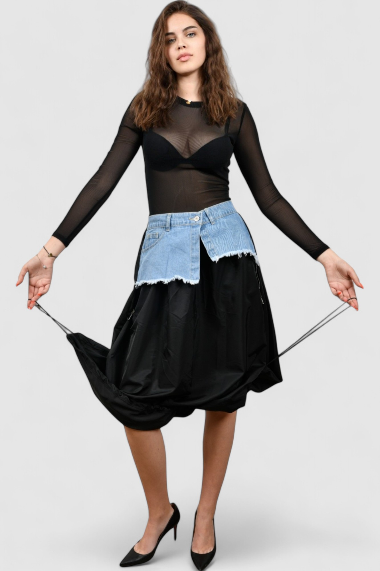 Ženska crna midi suknja Eloraine