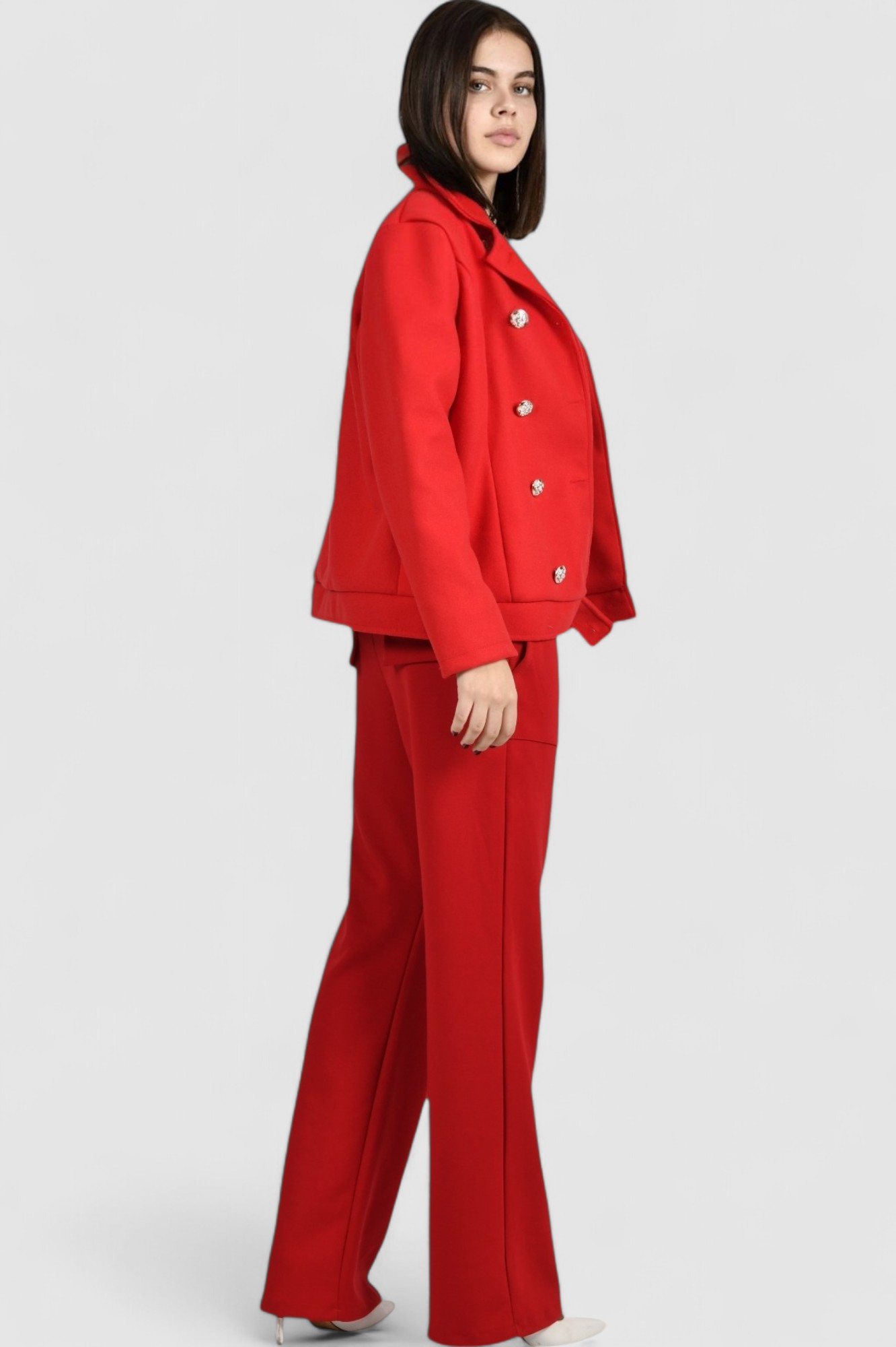 Ženski crveni kratki kaput Billie