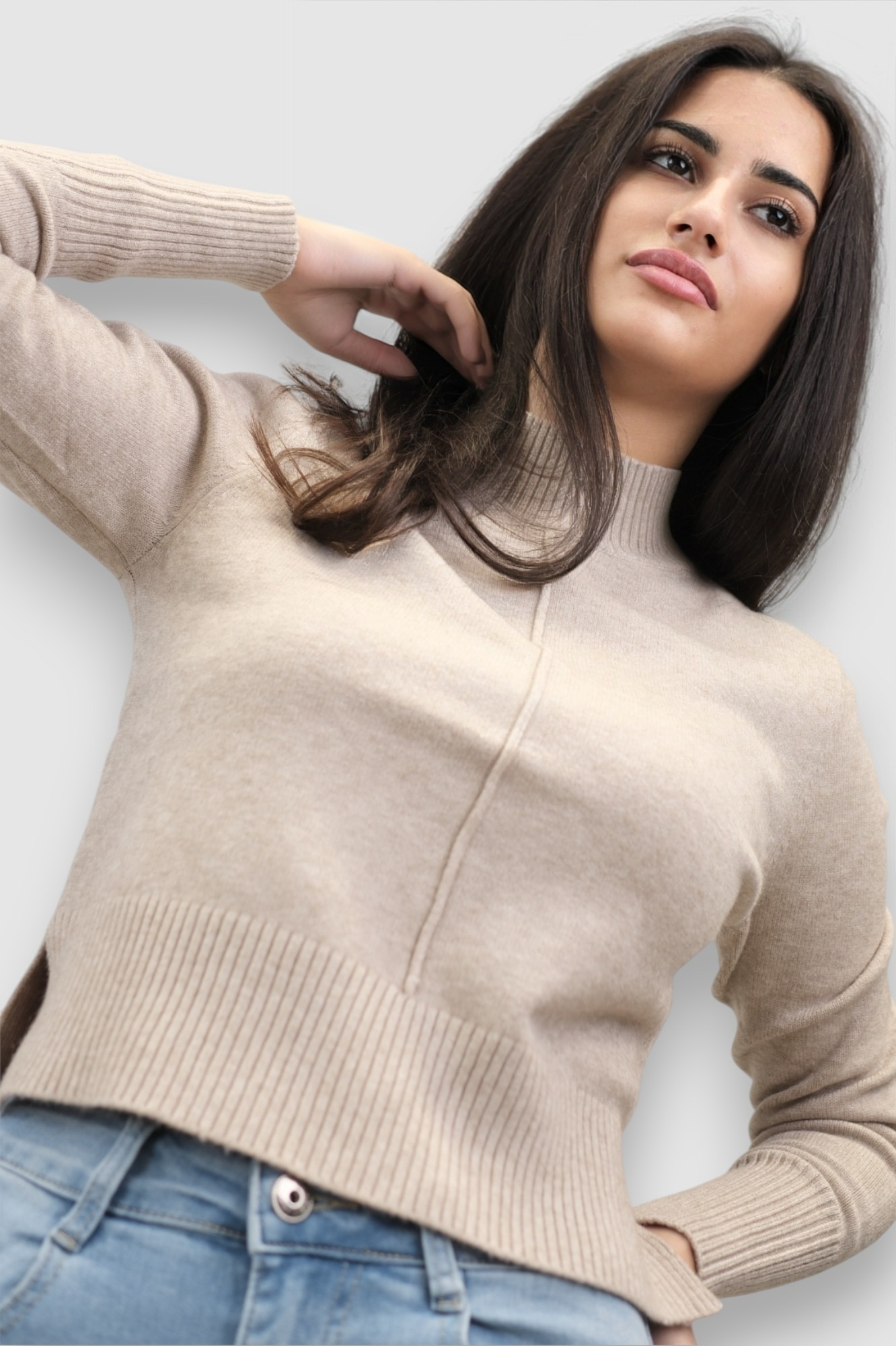 Ženski bež lagani džemper Madeline