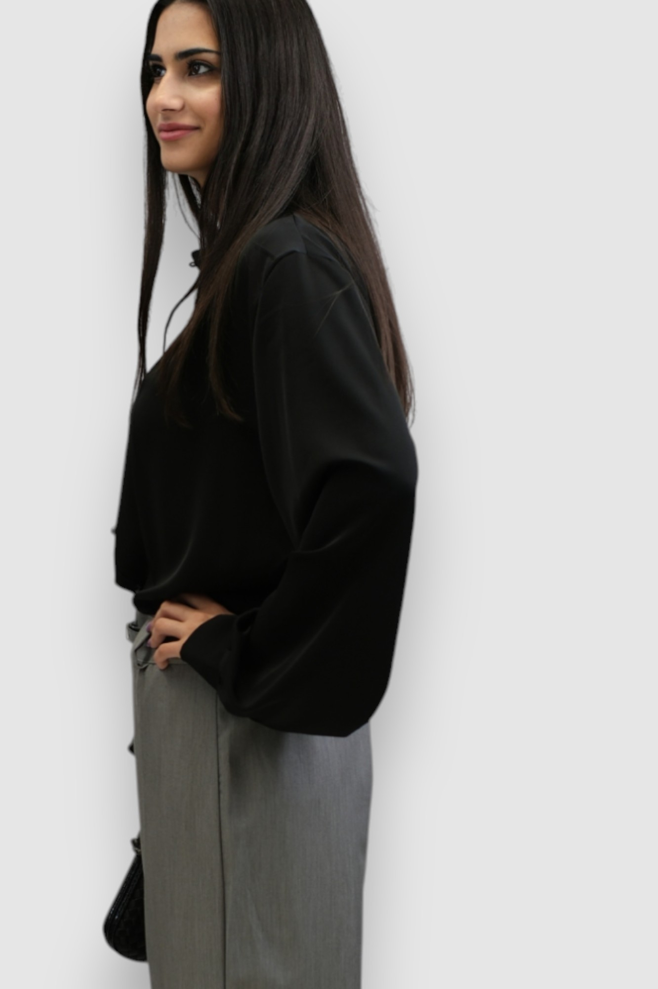 Ženska crna elegantna košulja Lainey