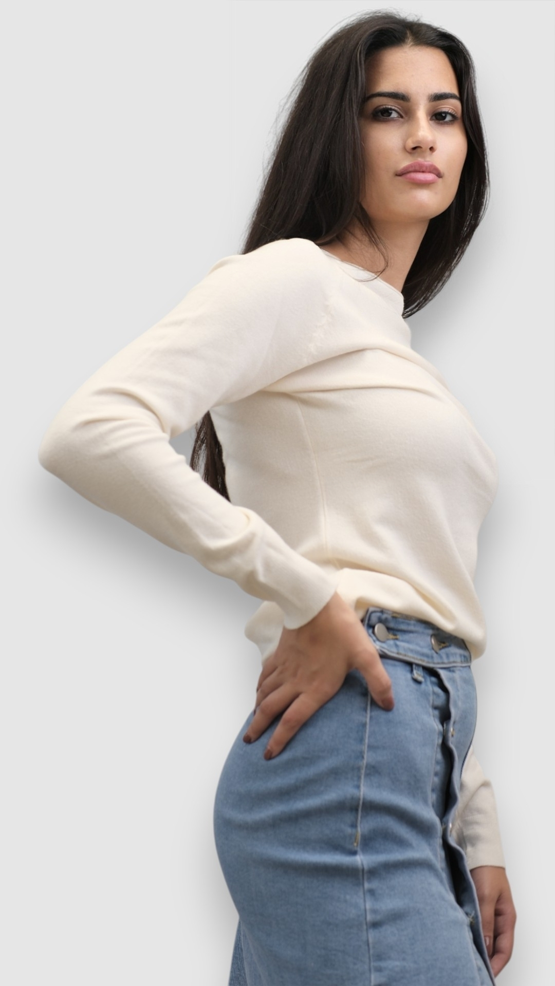 Ženski bijeli lagani džemper Hannah