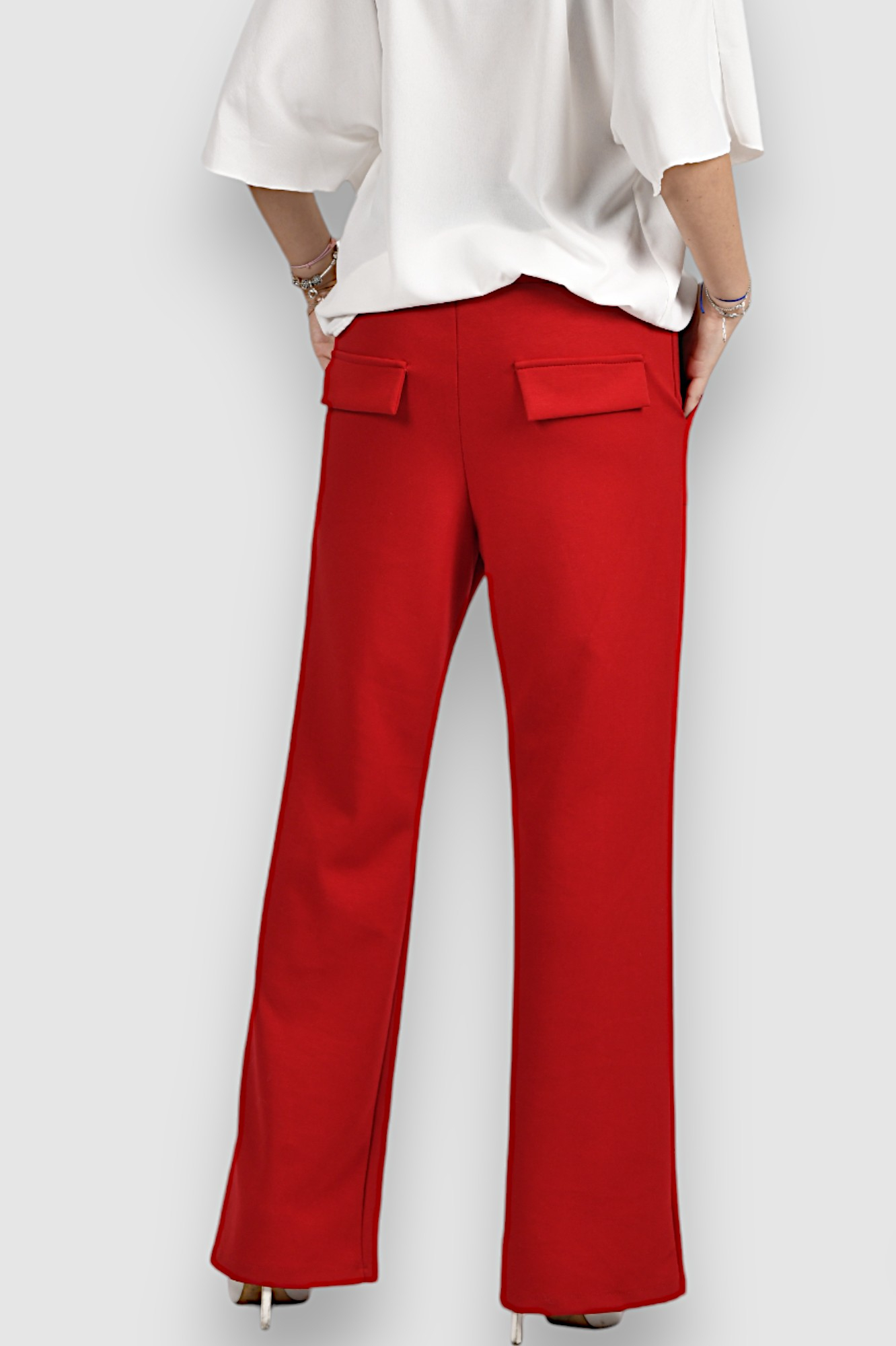 Ženske crvene modne hlače Fionn