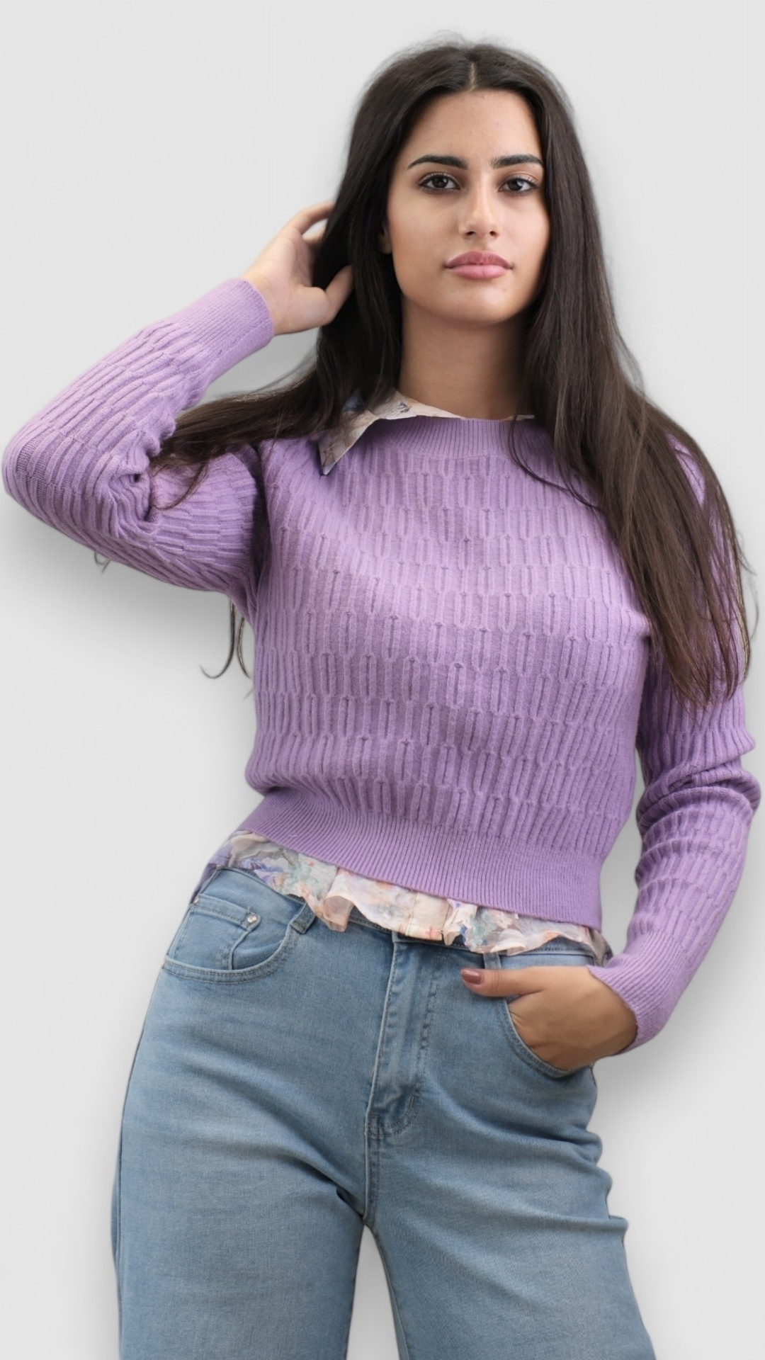 Ženski ljubičasti lagani džemper Stella