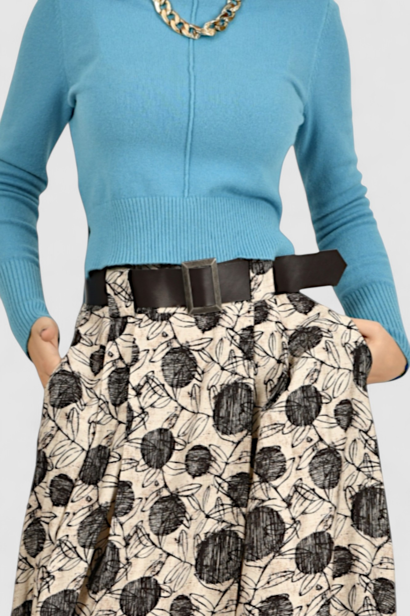 Ženska smeđa midi suknja Briella