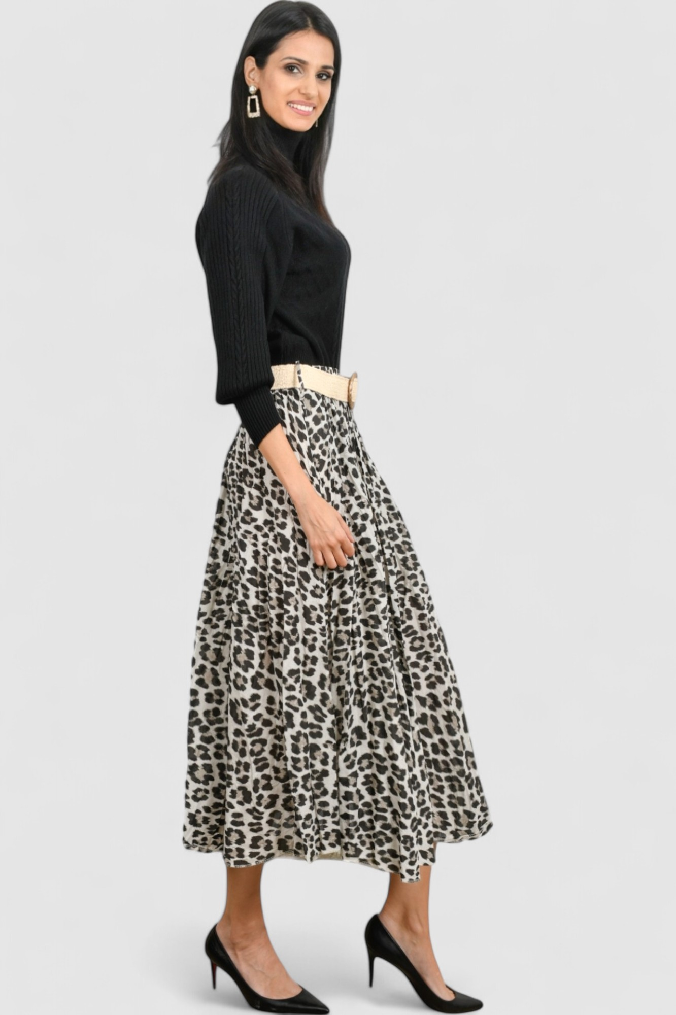 Ženski crni topliji džemper Oriana