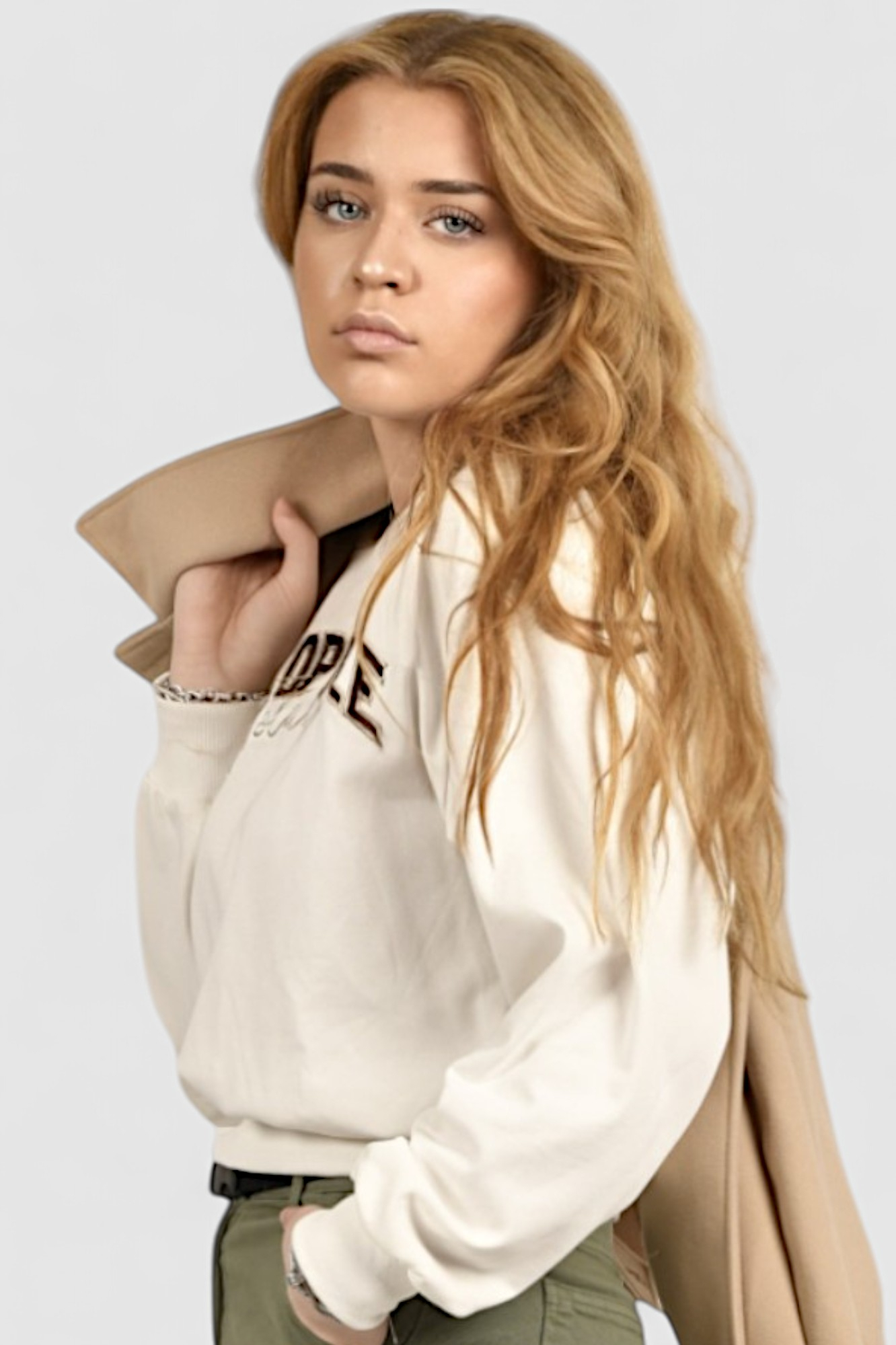 Ženska bijela hoodica bez kapuljače Amaya