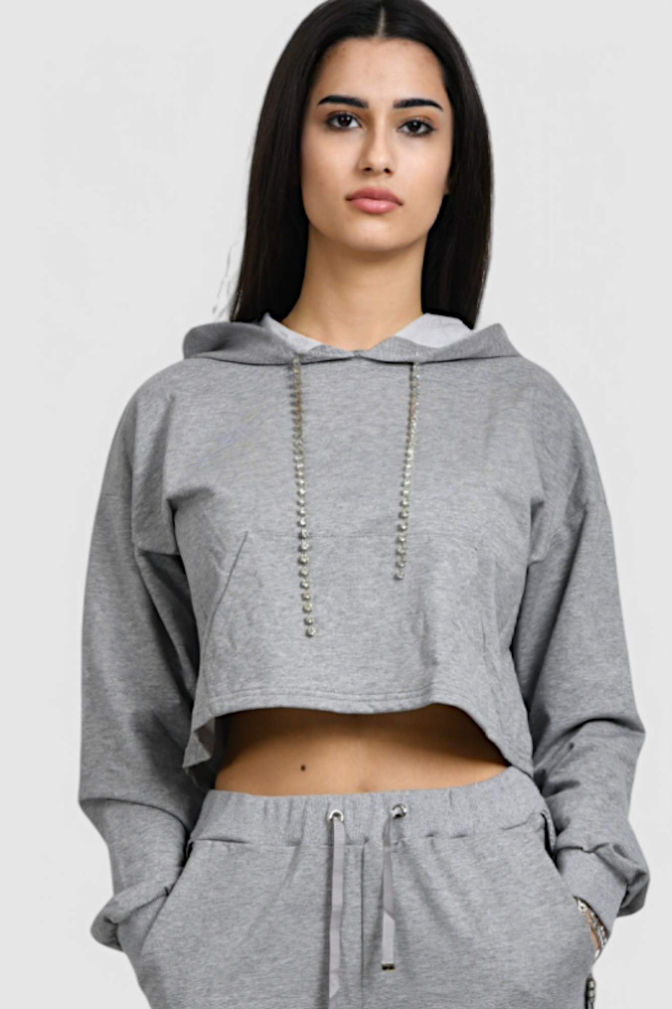 Ženska siva hoodica sa kapuljačom Alteza