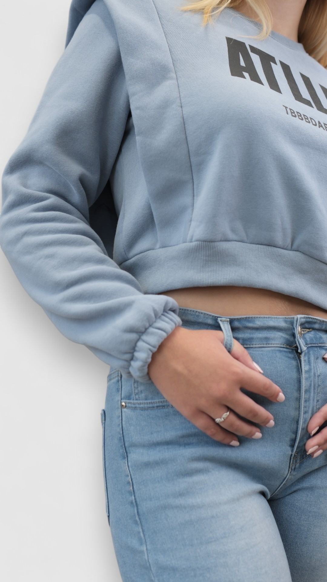 Ženska plava hoodica bez kapuljače Brielle