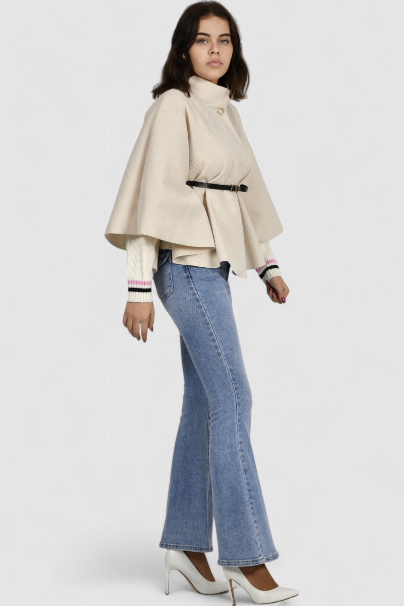 Ženski bež poncho Francesca