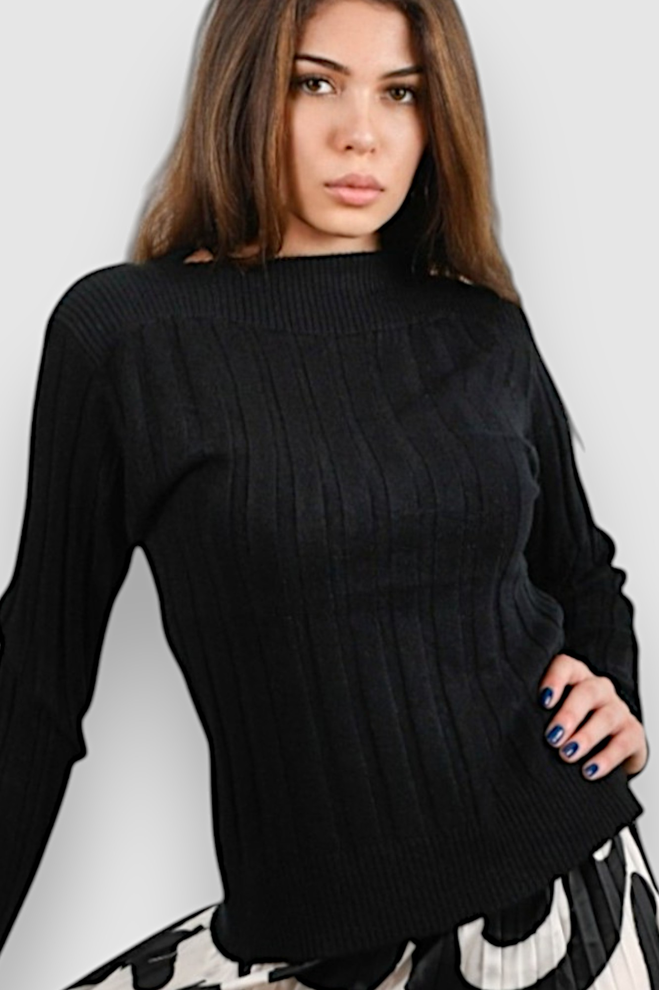 Ženski crni topliji džemper Glow