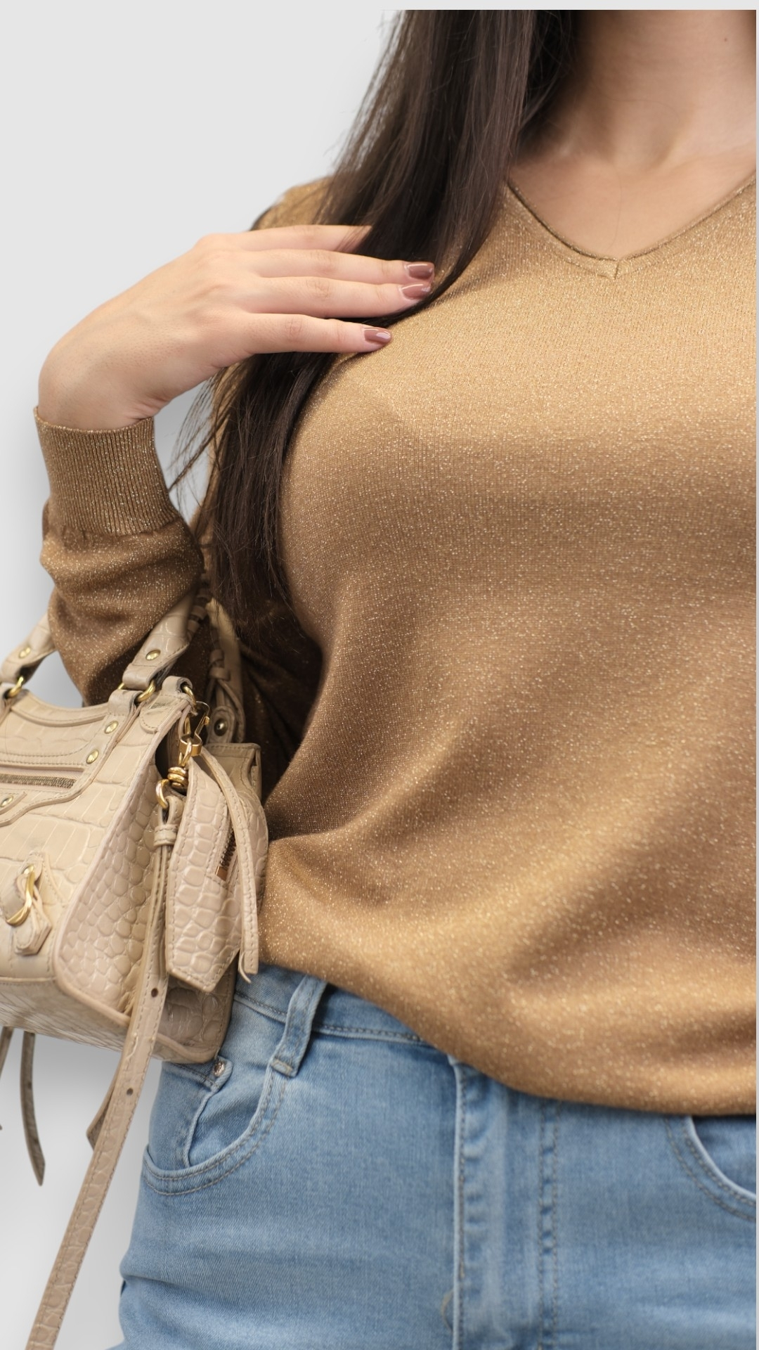 Ženski camel lagani džemper Amalia