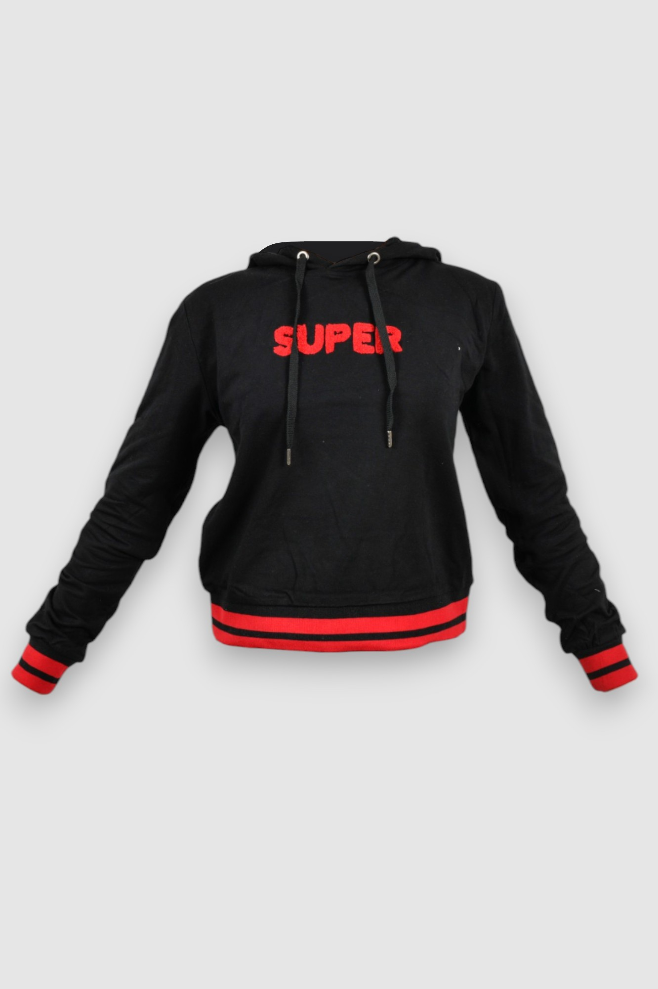 Ženska crna hoodica sa kapuljačom Mela