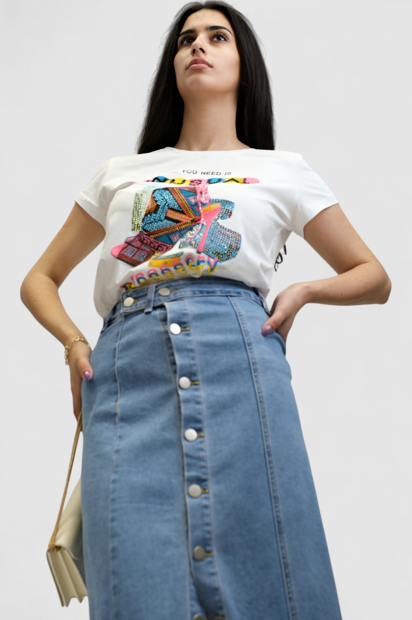 Ženska bijela majica kratki rukav Delina