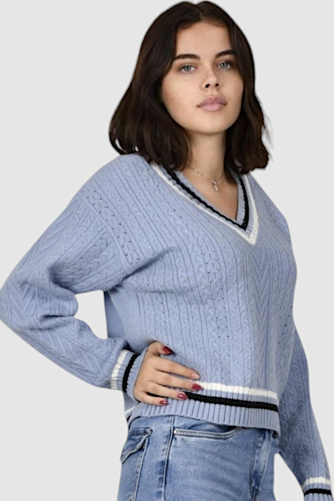 Ženski plavi lagani džemper Baylee