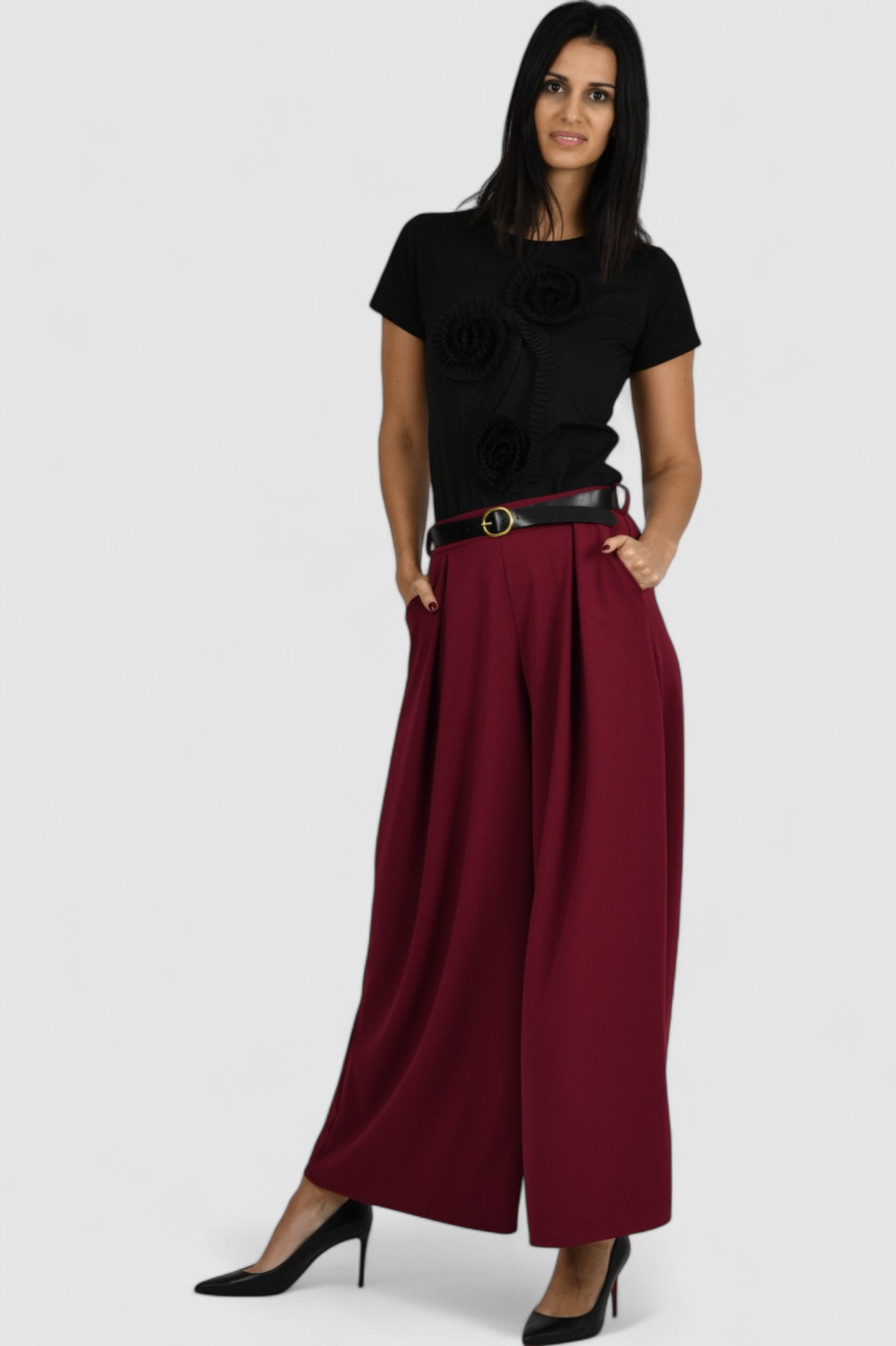 Ženska crna majica kratki rukav Calypso