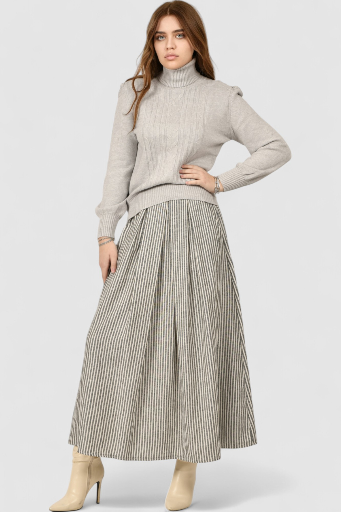 Ženska siva maxi suknja Willa