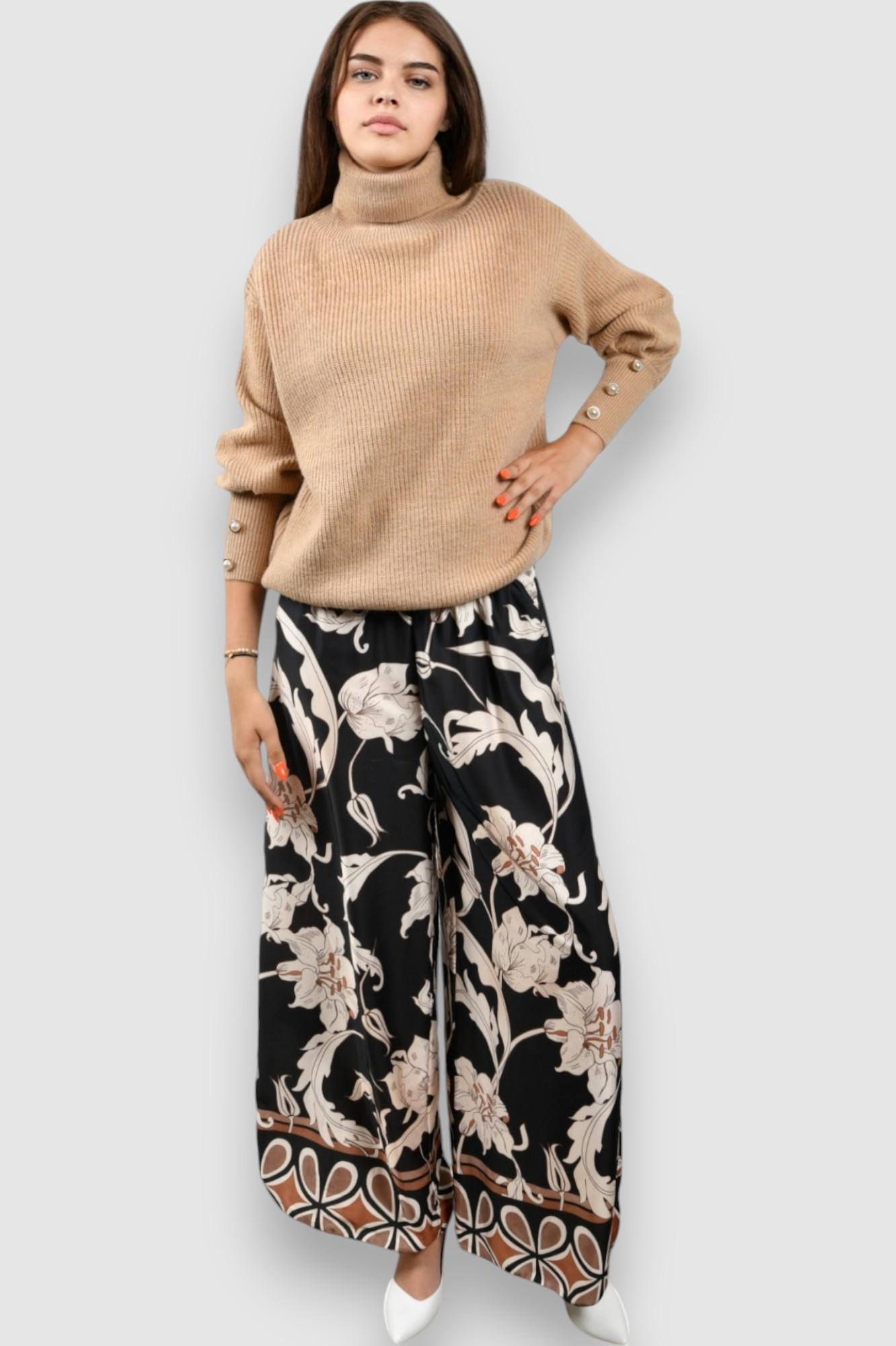 Ženski smeđi topliji džemper Horizon