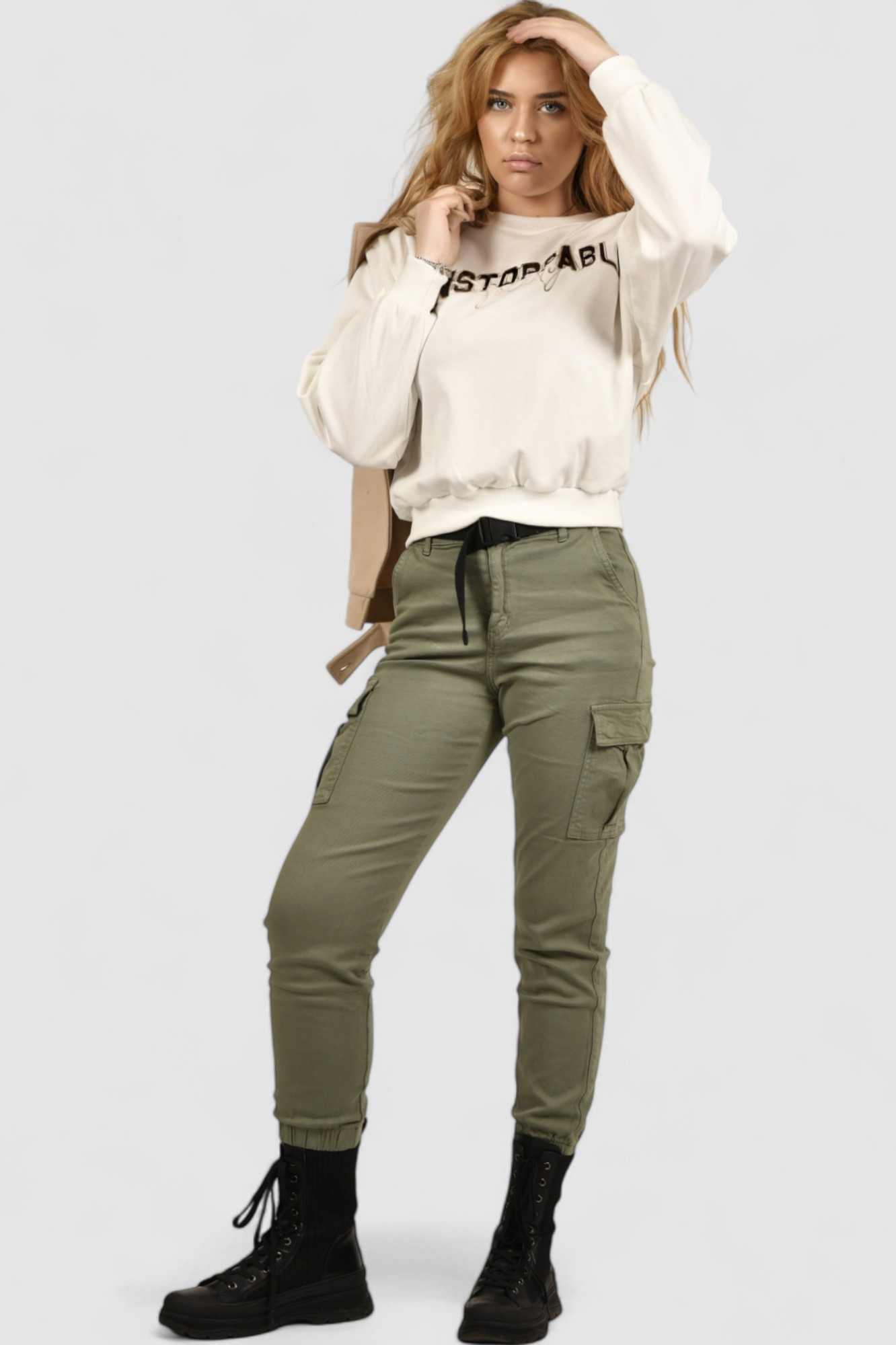 Ženska bijela hoodica bez kapuljače Amaya