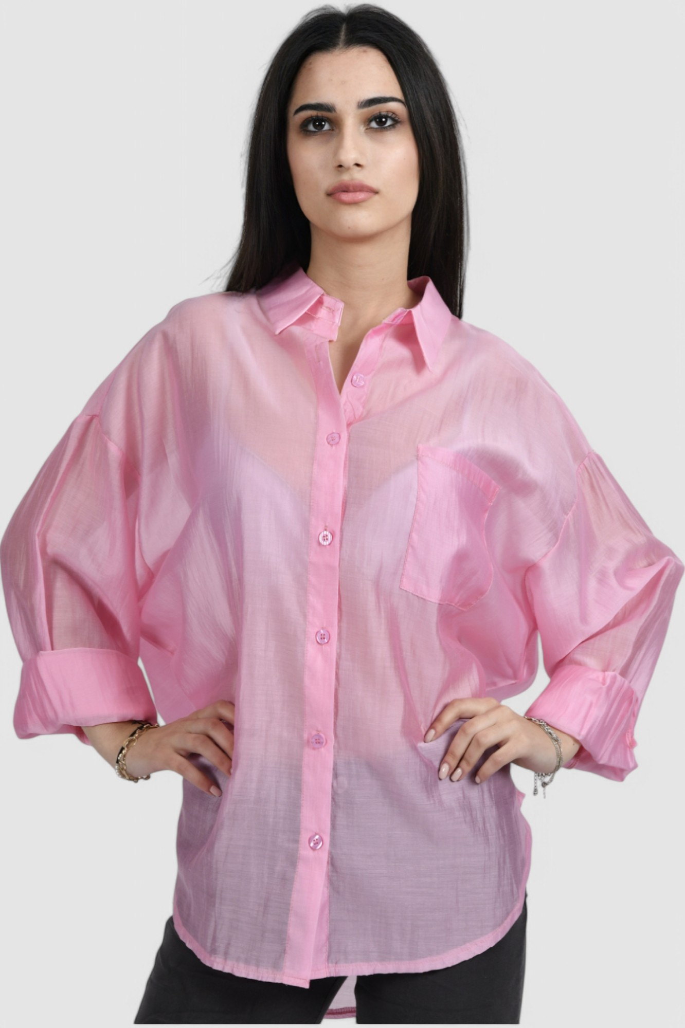 Ženska roza elegantna košulja Annabelle