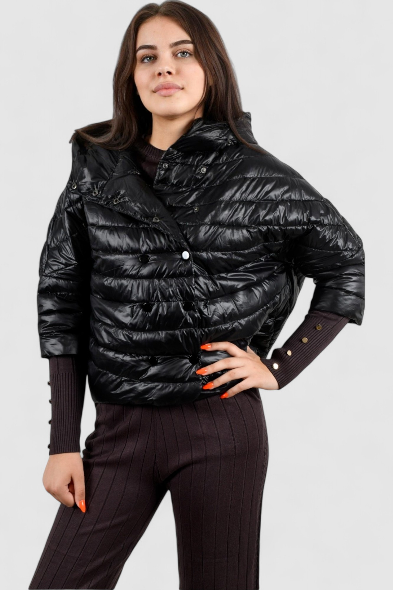 Ženska crna kratka jakna Gale