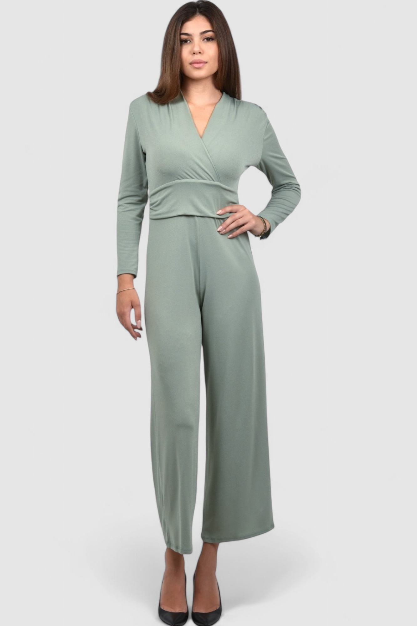 Ženski zeleni elegantni kombinezon Elara