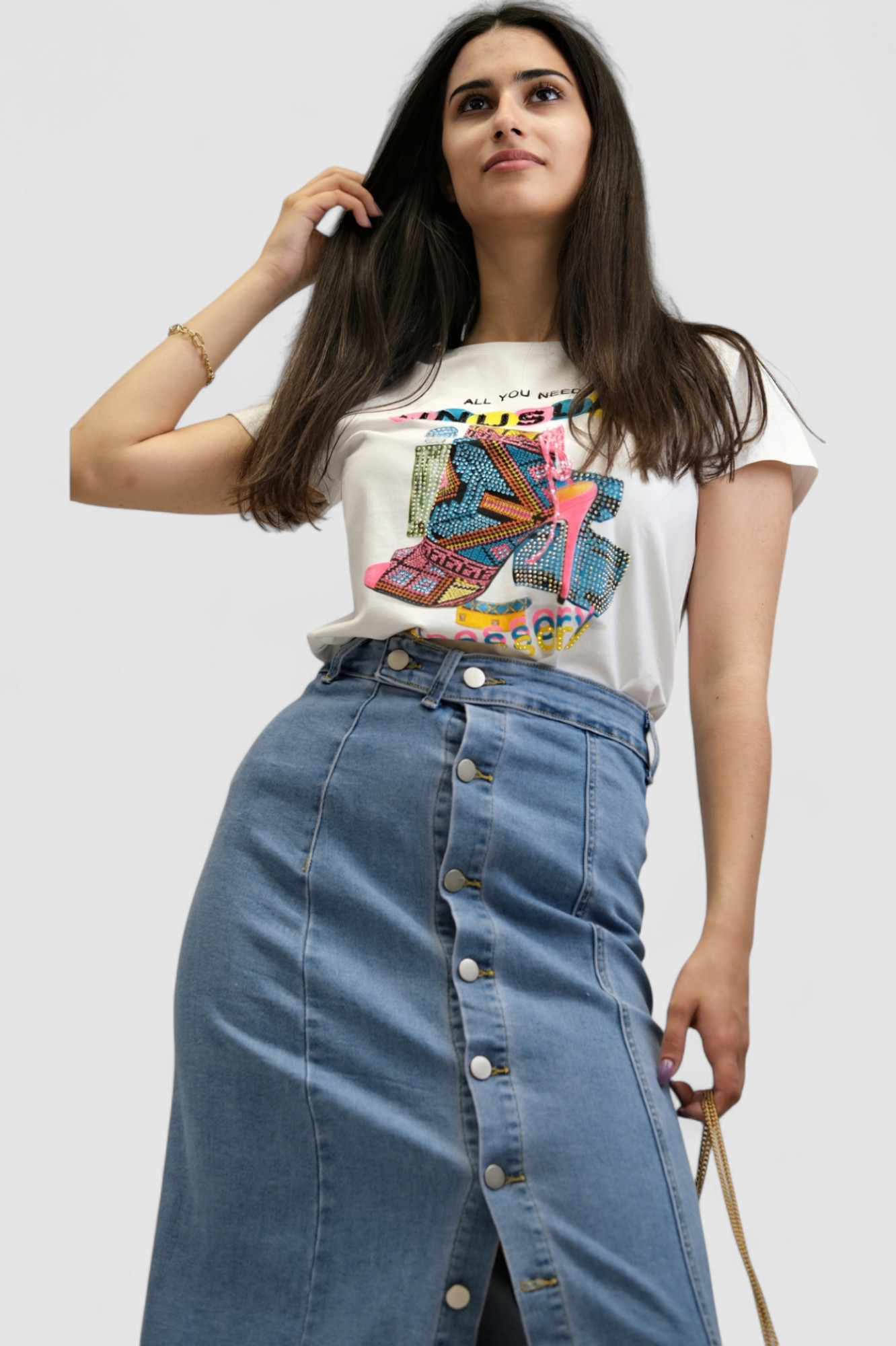 Ženska bijela majica kratki rukav Delina