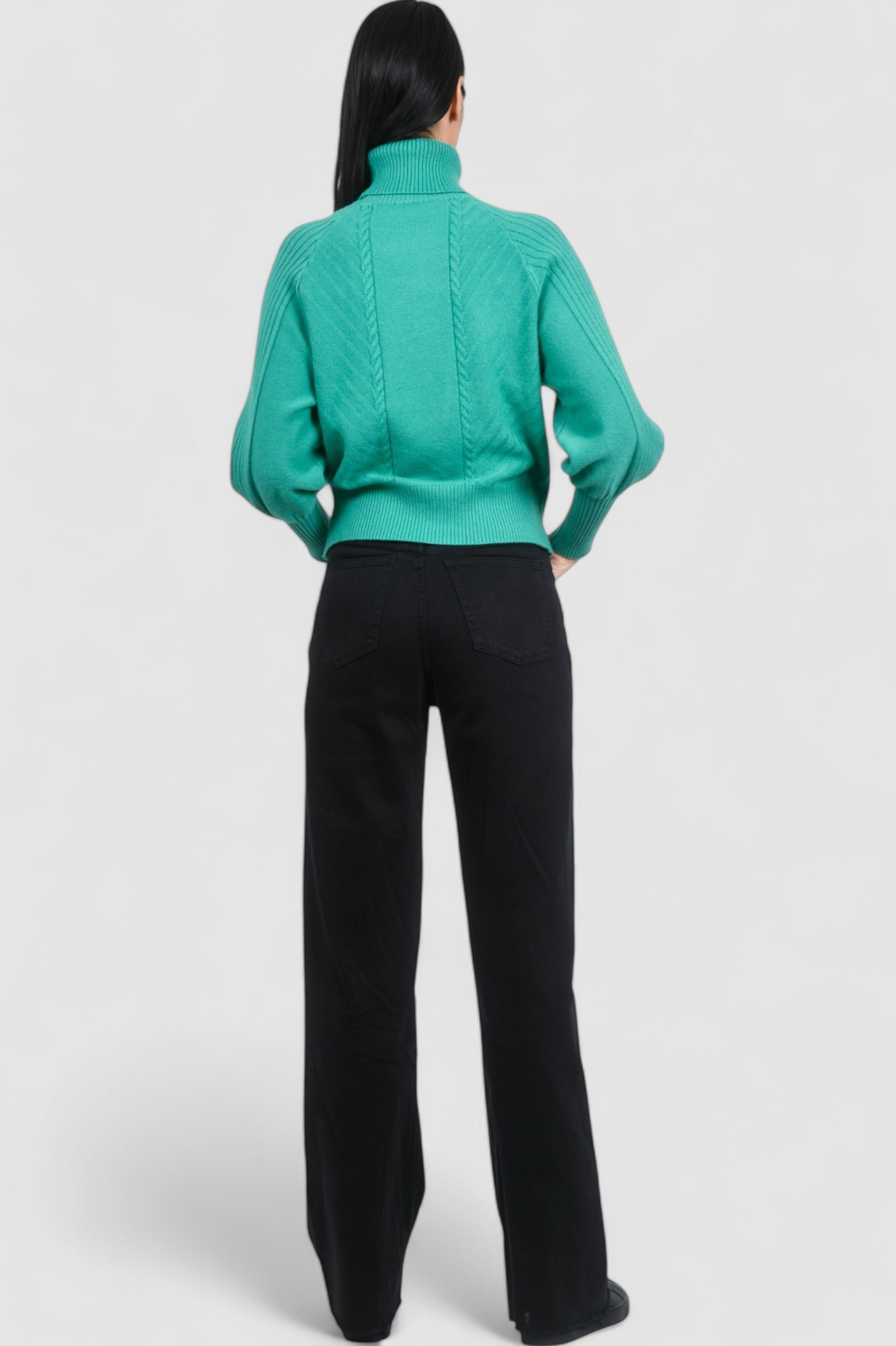 Ženski zeleni topliji džemper Oriana