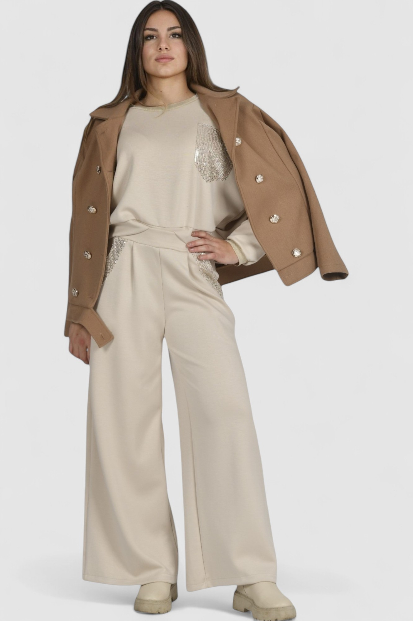 Ženski bež kratki kaput Billie