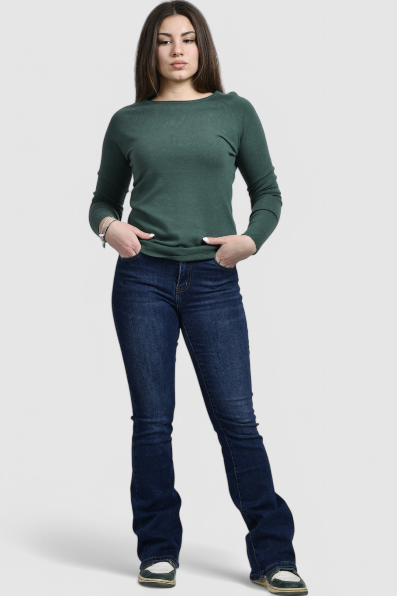 Ženski zeleni lagani džemper Vinny