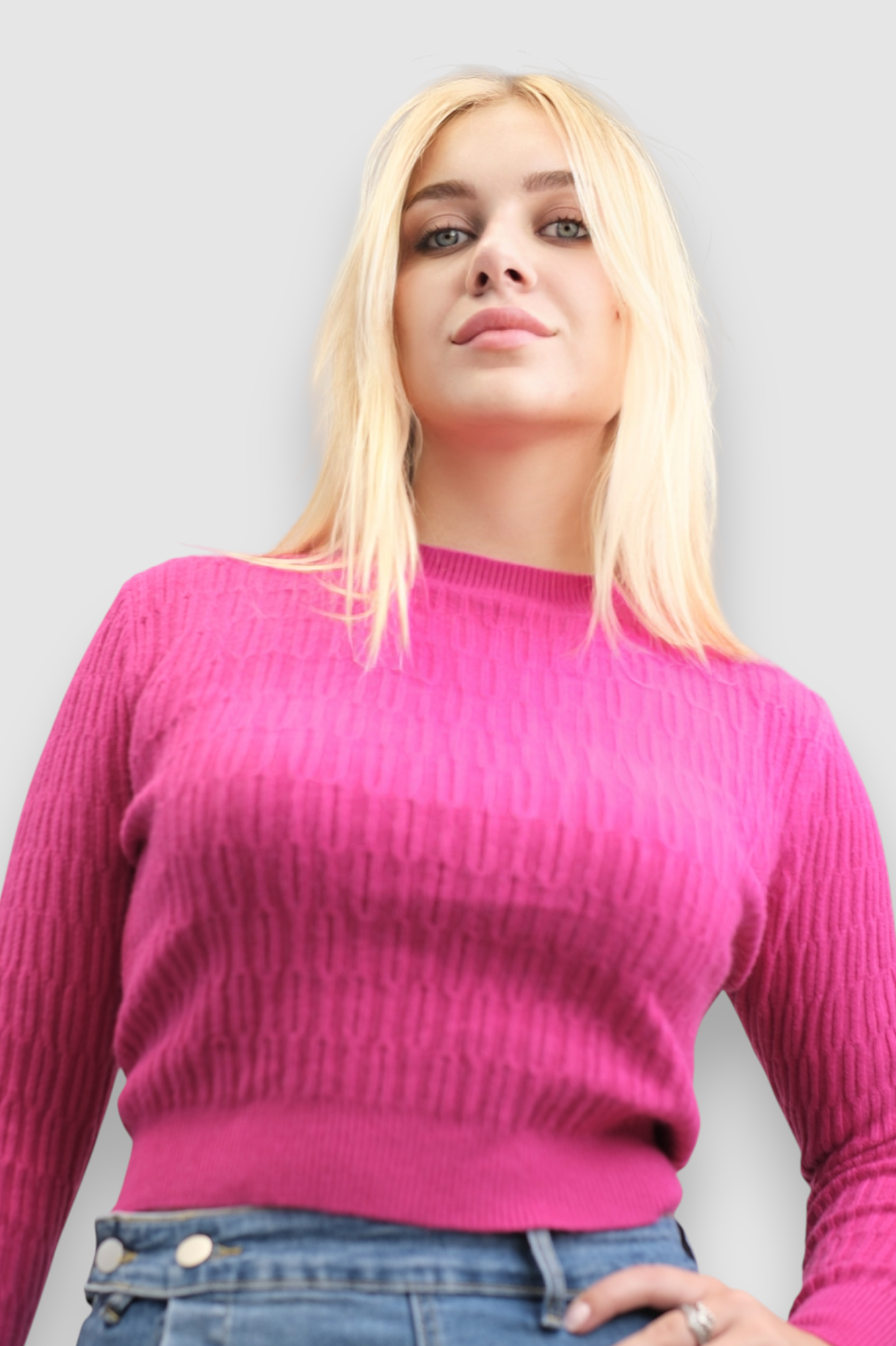 Ženski rozi lagani džemper Stella