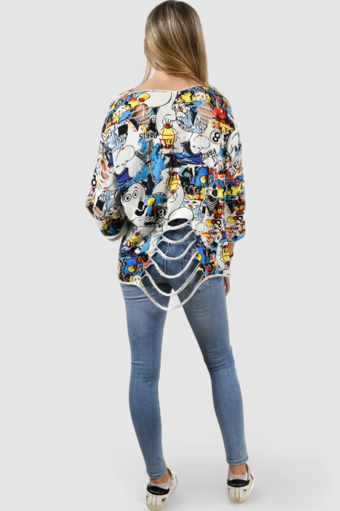 Ženska bijela hoodica bez kapuljače Celia