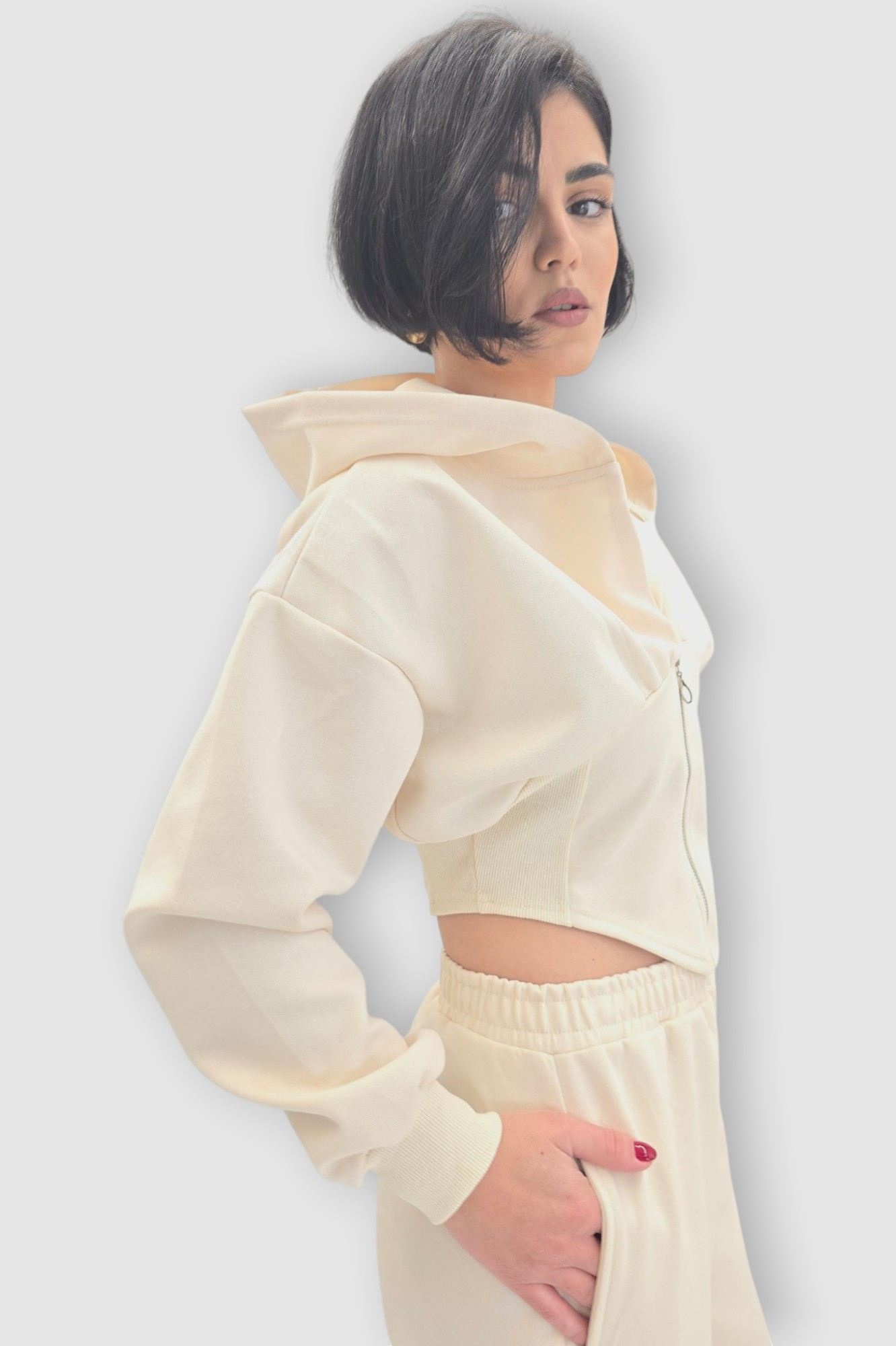 Ženska bež moderna pamučna trenirka Megan