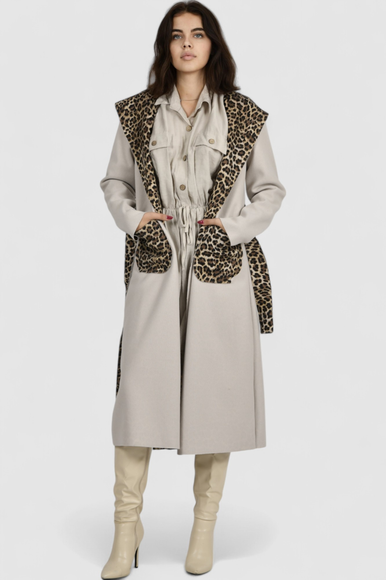 Ženski dugi kaput Paris Beige